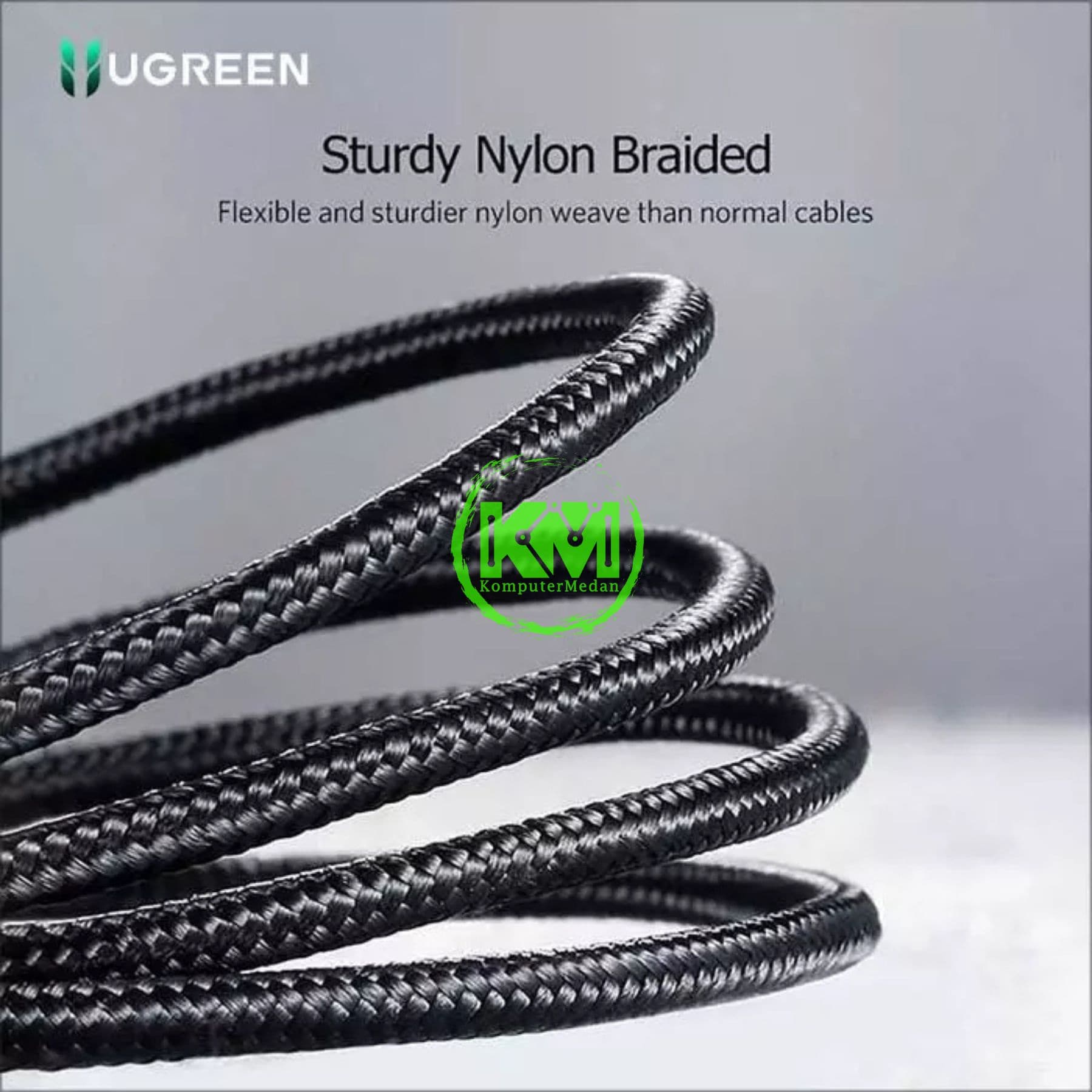 UGREEN CABLE C TO C 100W ABS NYLON 50CM BLACK / 35203 - Image 2
