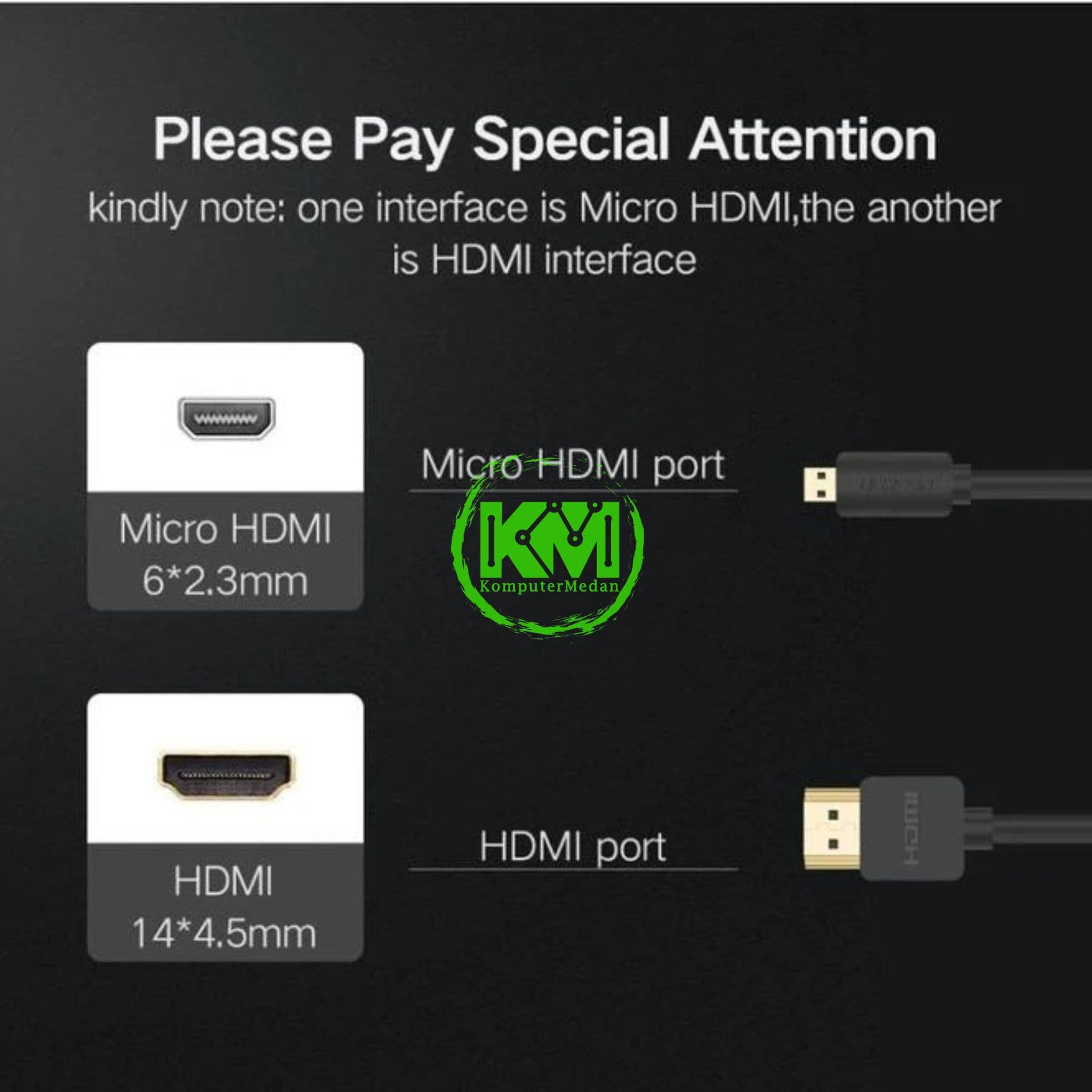 UGREEN CABLE MICRO HDMI TO HDMI 2M BLACK / 30103 - Image 3