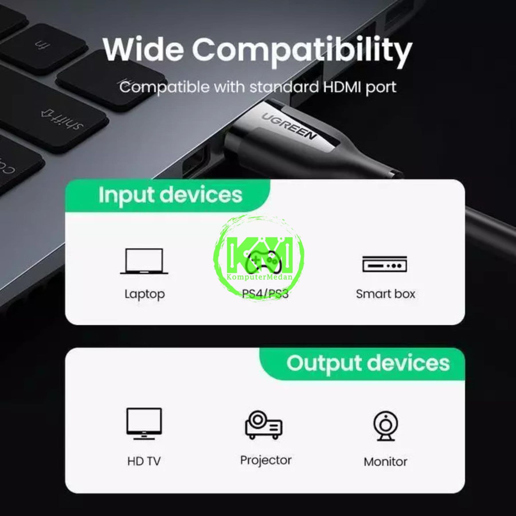 UGREEN CABLE HDMI 4K 1M BLACK / 35172 - Image 3