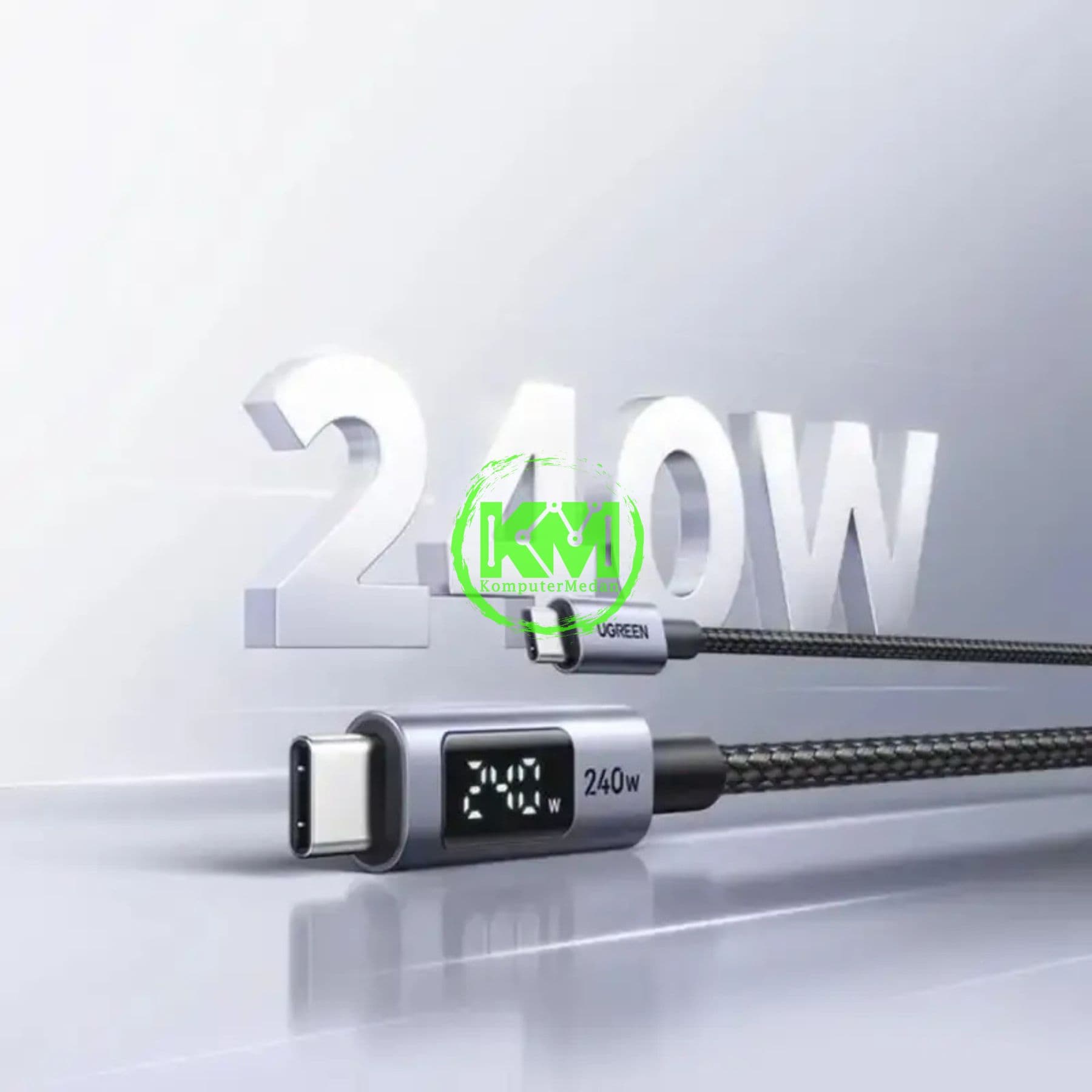 UGREEN CABLE DIGITAL DISPLAY C TO C 240W NYLON 2M BLACK / 65867 - Image 3