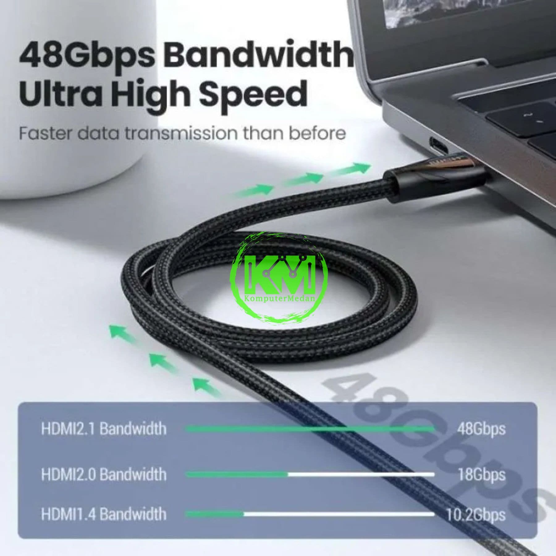 UGREEN CABLE HDMI 8K 2.1 VERSION NYLON 1M BLACK / 80401 - Image 5