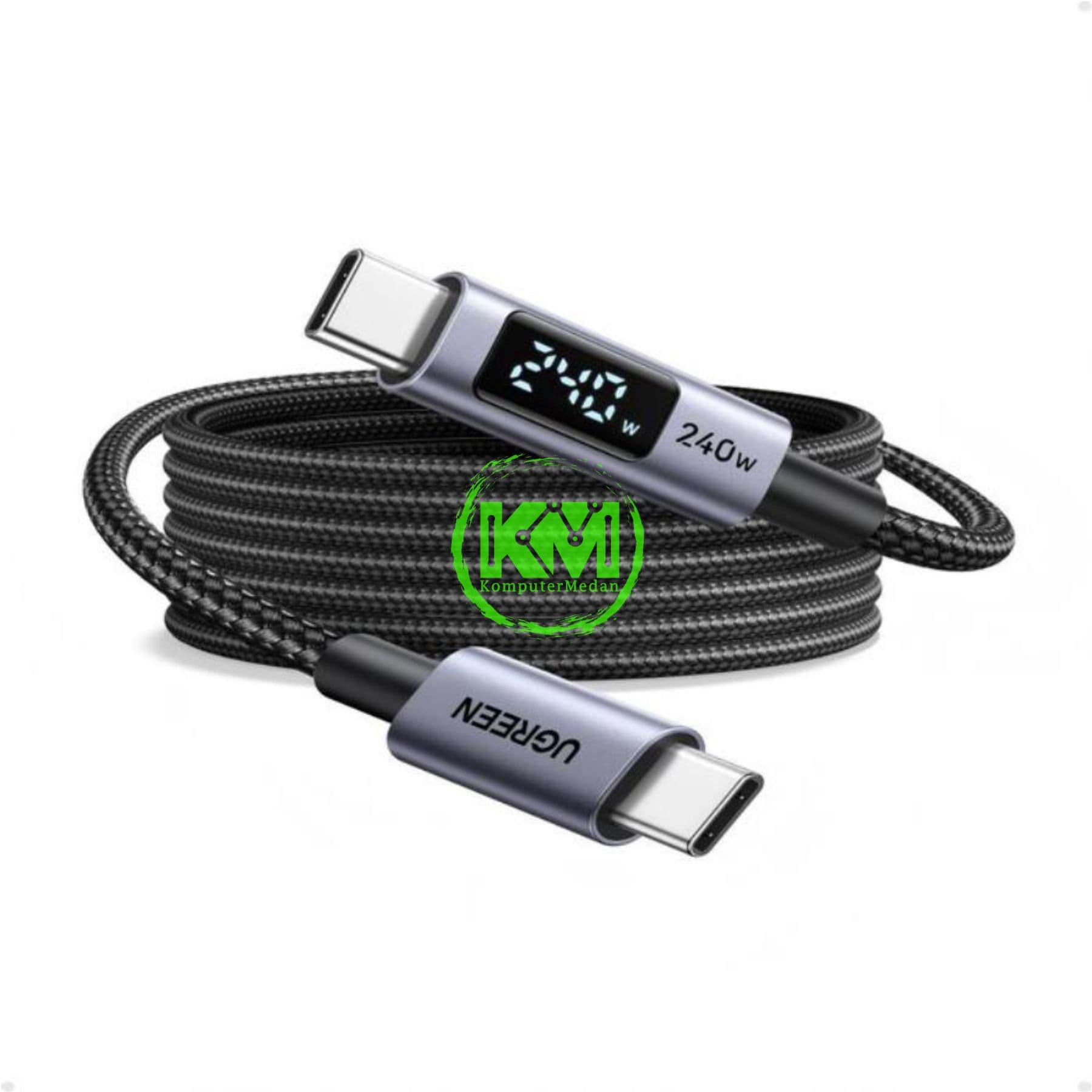 UGREEN CABLE DIGITAL DISPLAY C TO C 240W NYLON 2M BLACK / 65867