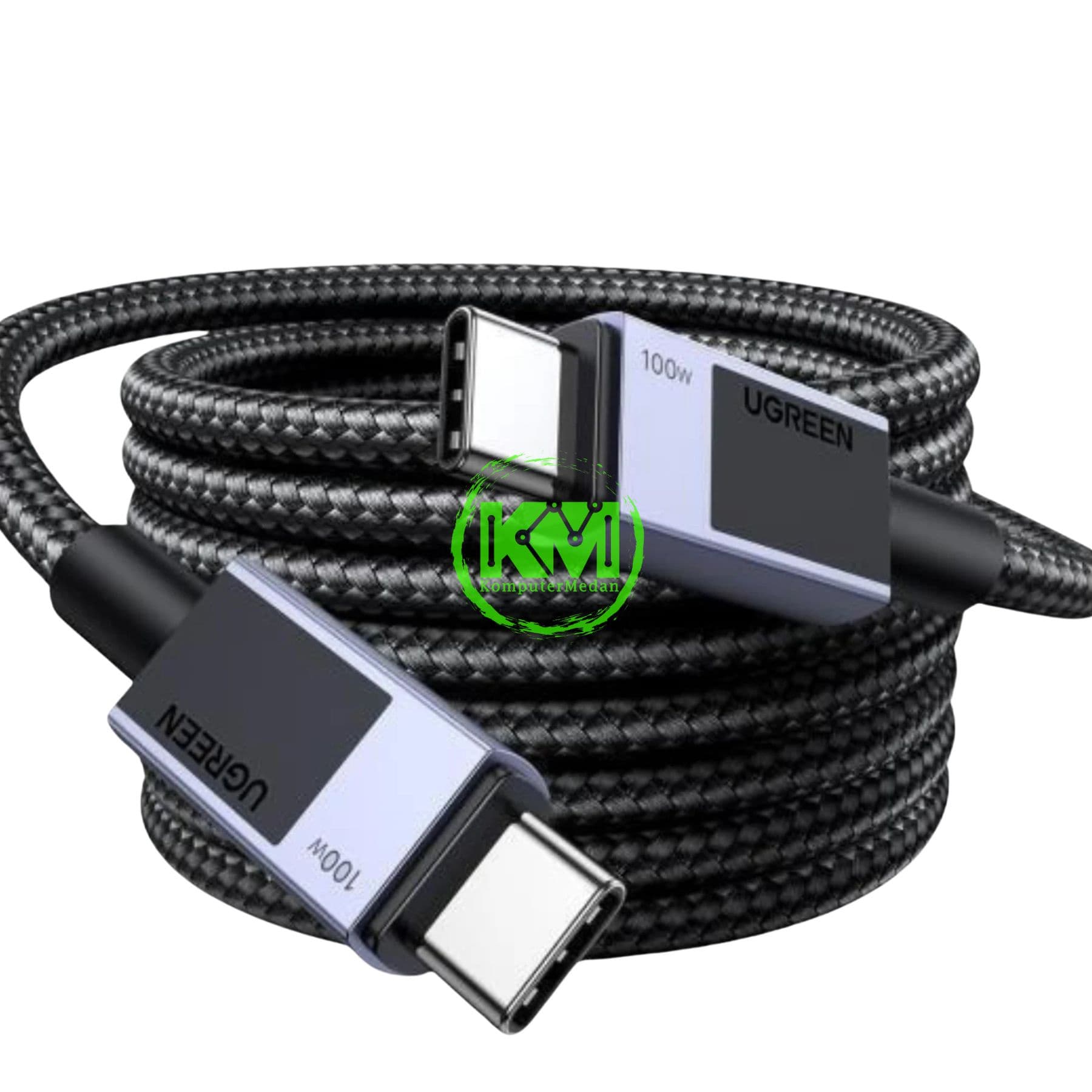 UGREEN CABLE C TO C 3.0 100W NYLON 1M SPACE GRAY / 45063 - Image 1