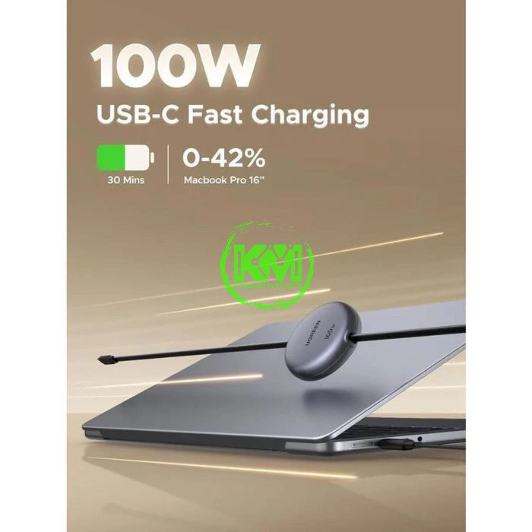 UGREEN RETRACTABLE CABLE C TO C 100W 1M BLACK / 65905 - Image 5