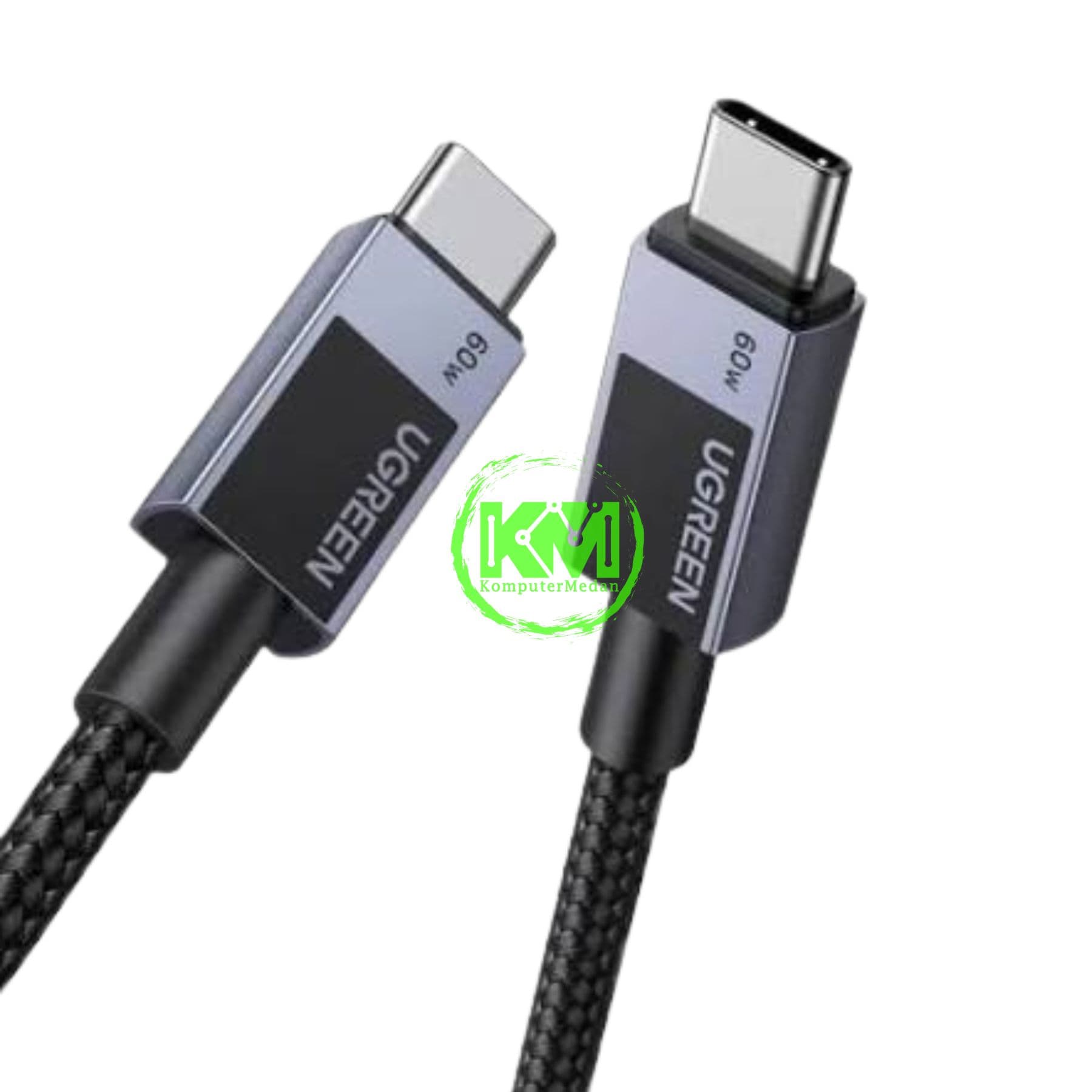 UGREEN CABLE C TO C 3A 60W NYLON 1M SPACE GRAY / 55765 - Image 2