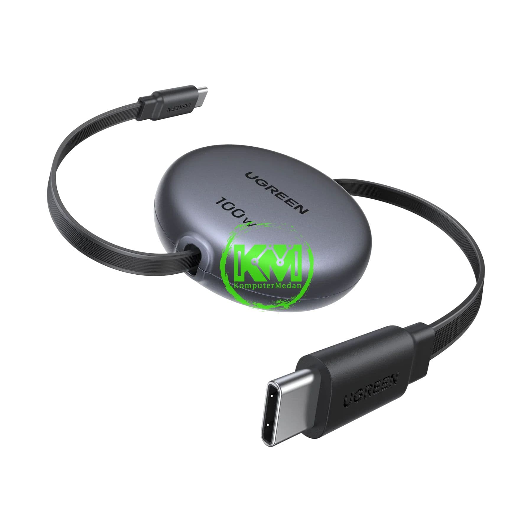 UGREEN RETRACTABLE CABLE C TO C 100W 1M BLACK / 65905 - Image 2