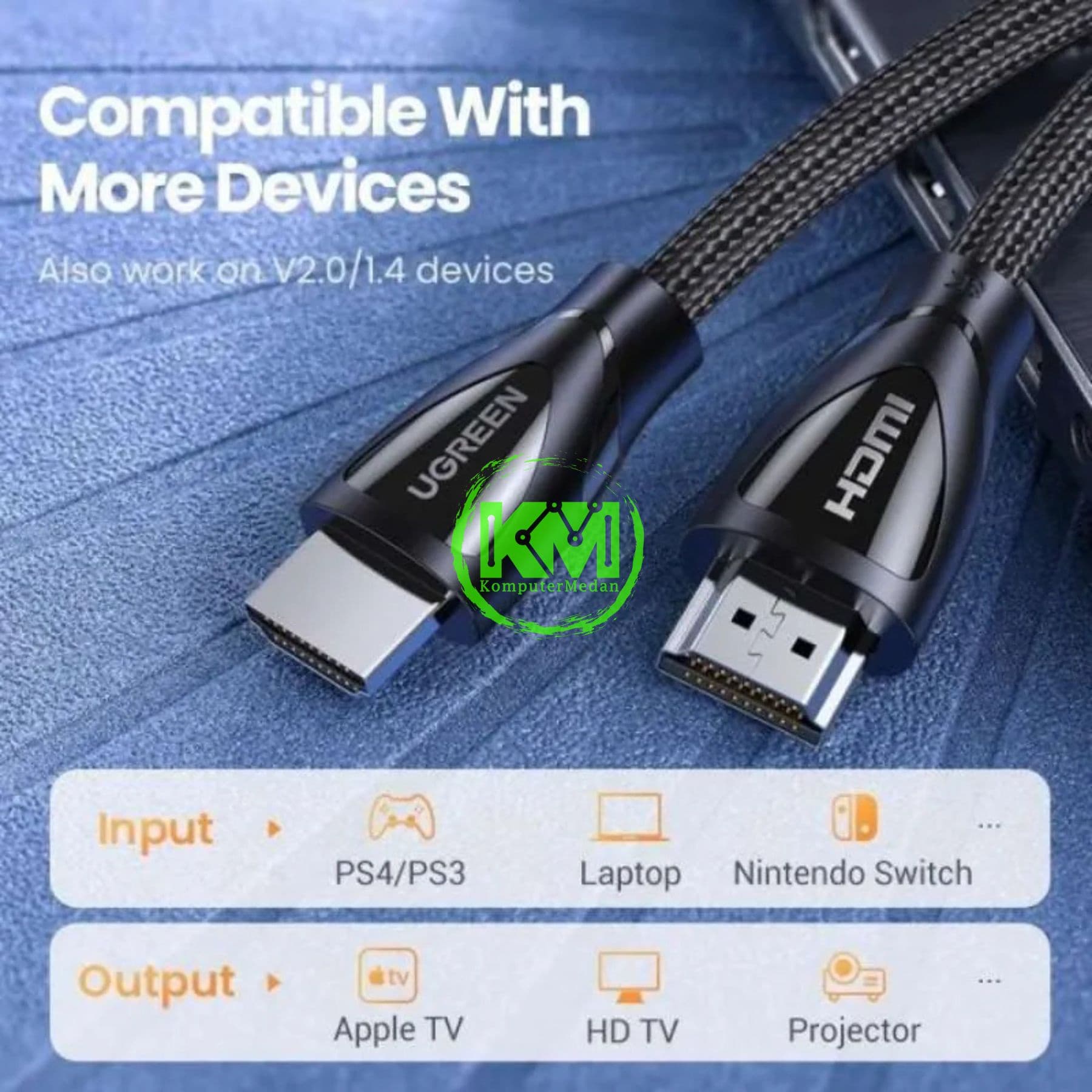 UGREEN CABLE HDMI 8K 2.1 VERSION NYLON 3M BLACK / 80404 - Image 6