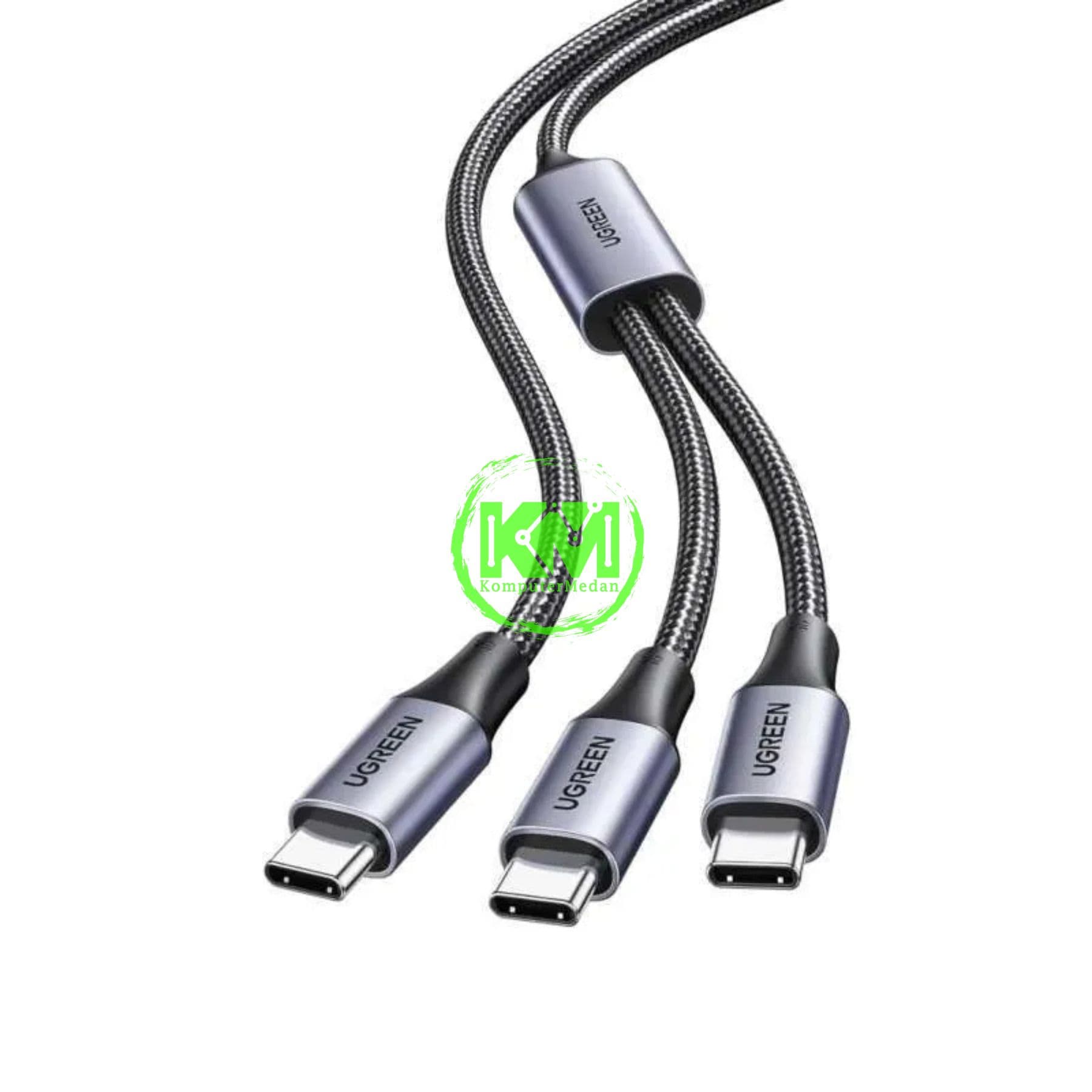 UGREEN 2IN1 CABLE C TO DUAL-C 100W NYLON 1M BLACK 1.5M / 35087 - Image 2