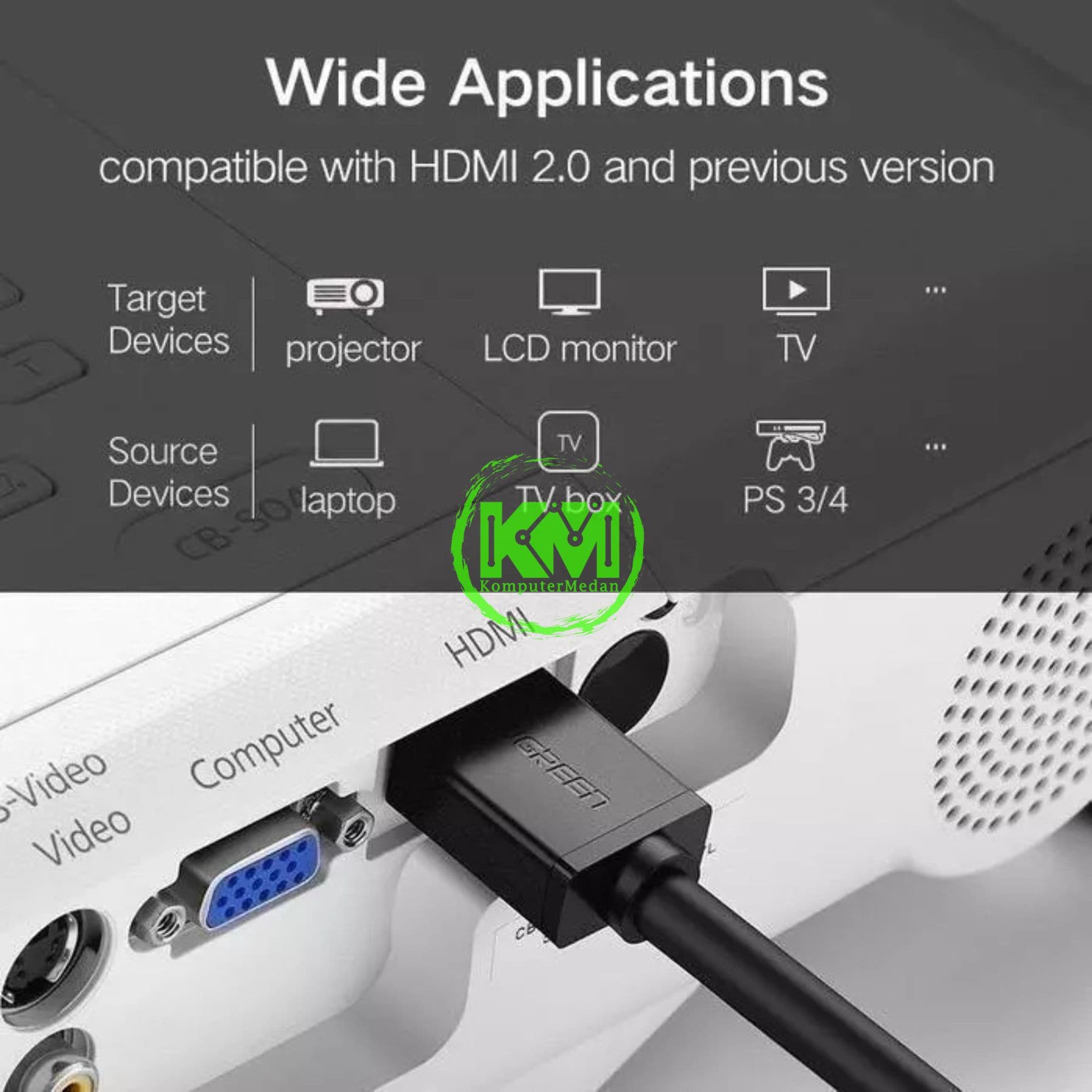 UGREEN CABLE HDMI 4K 1M BLACK / 35172 - Image 2