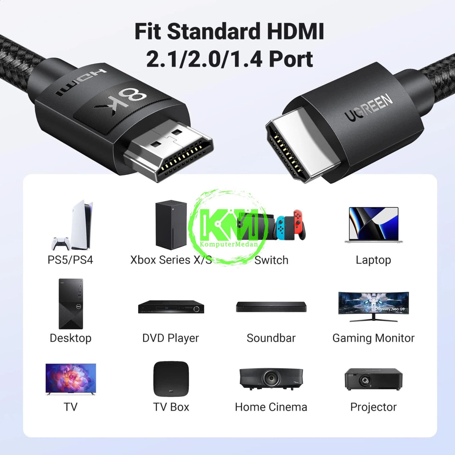 UGREEN CABLE HDMI 8K 2.1 VERSION PVC 10M BLACK / 45436 - Image 5
