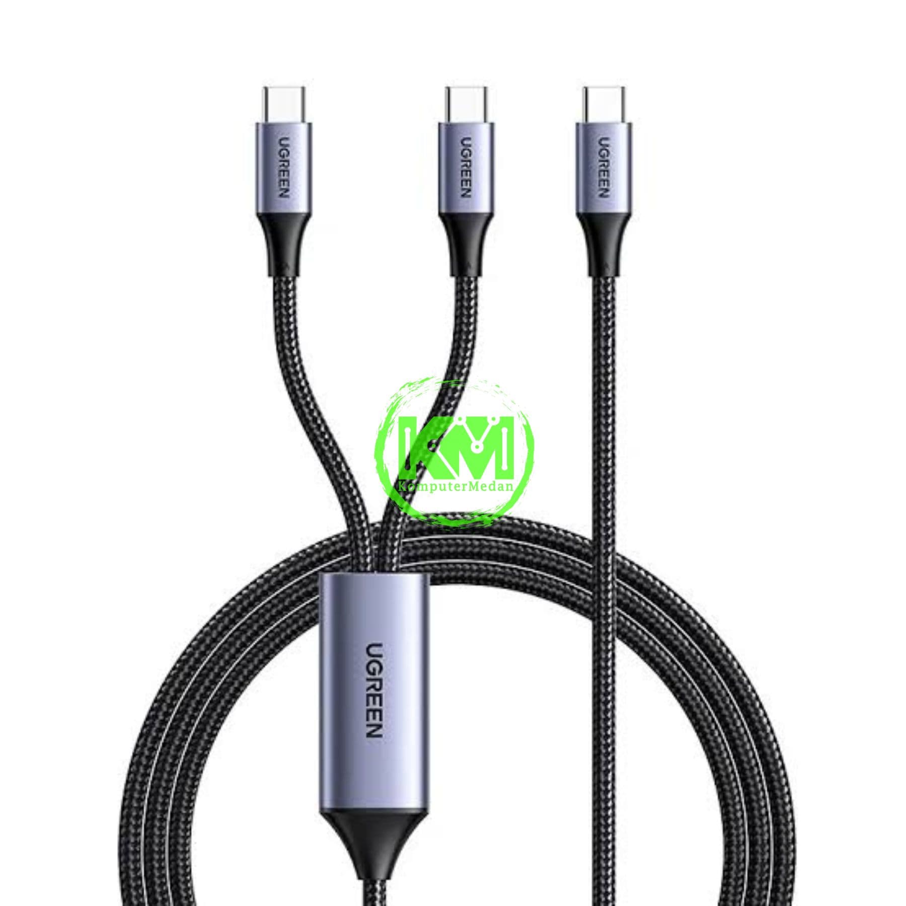 UGREEN 2IN1 CABLE C TO DUAL-C 100W NYLON 1M BLACK 1.5M / 35087