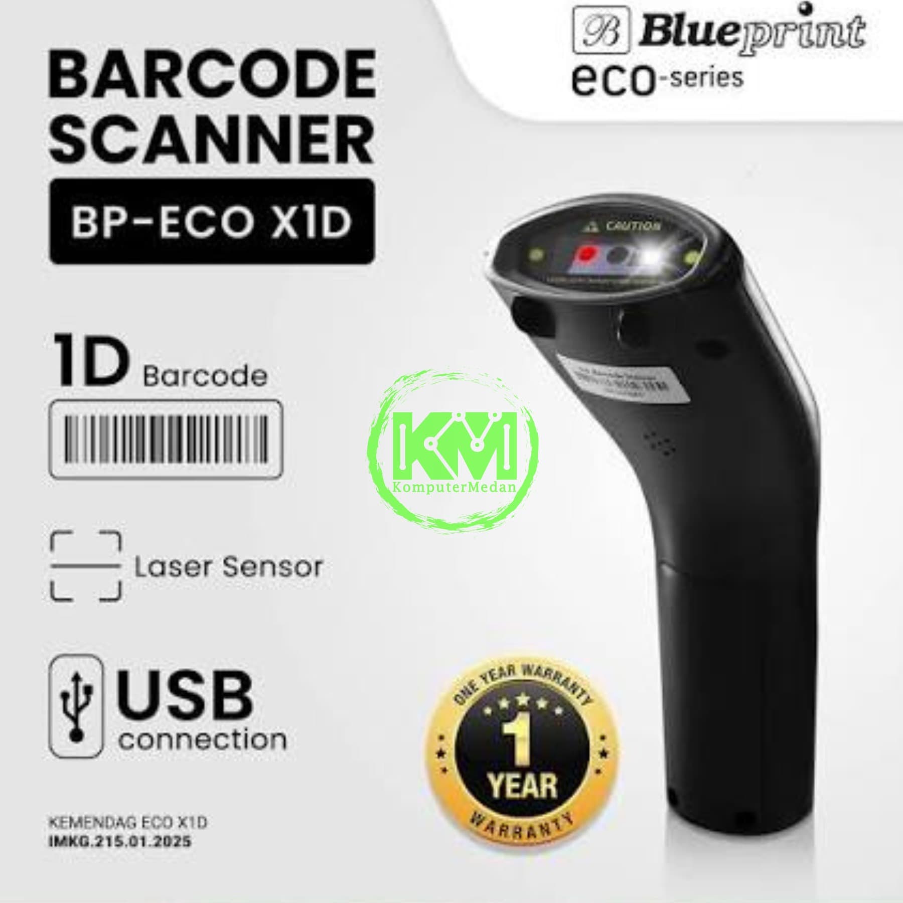 BLUEPRINT BARCODE SCANNER 1D ECO X1D (KABEL TANPA STAND)