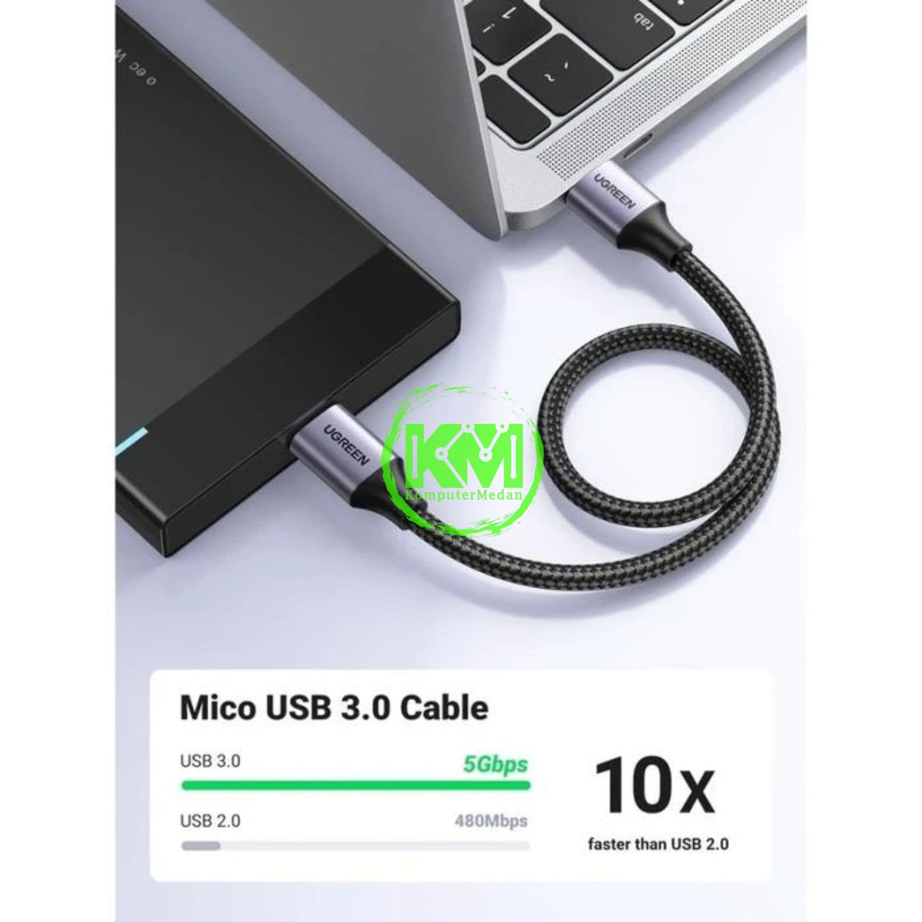 UGREEN USB-A TO MICRO B 25CM - PN 20117 - Image 3