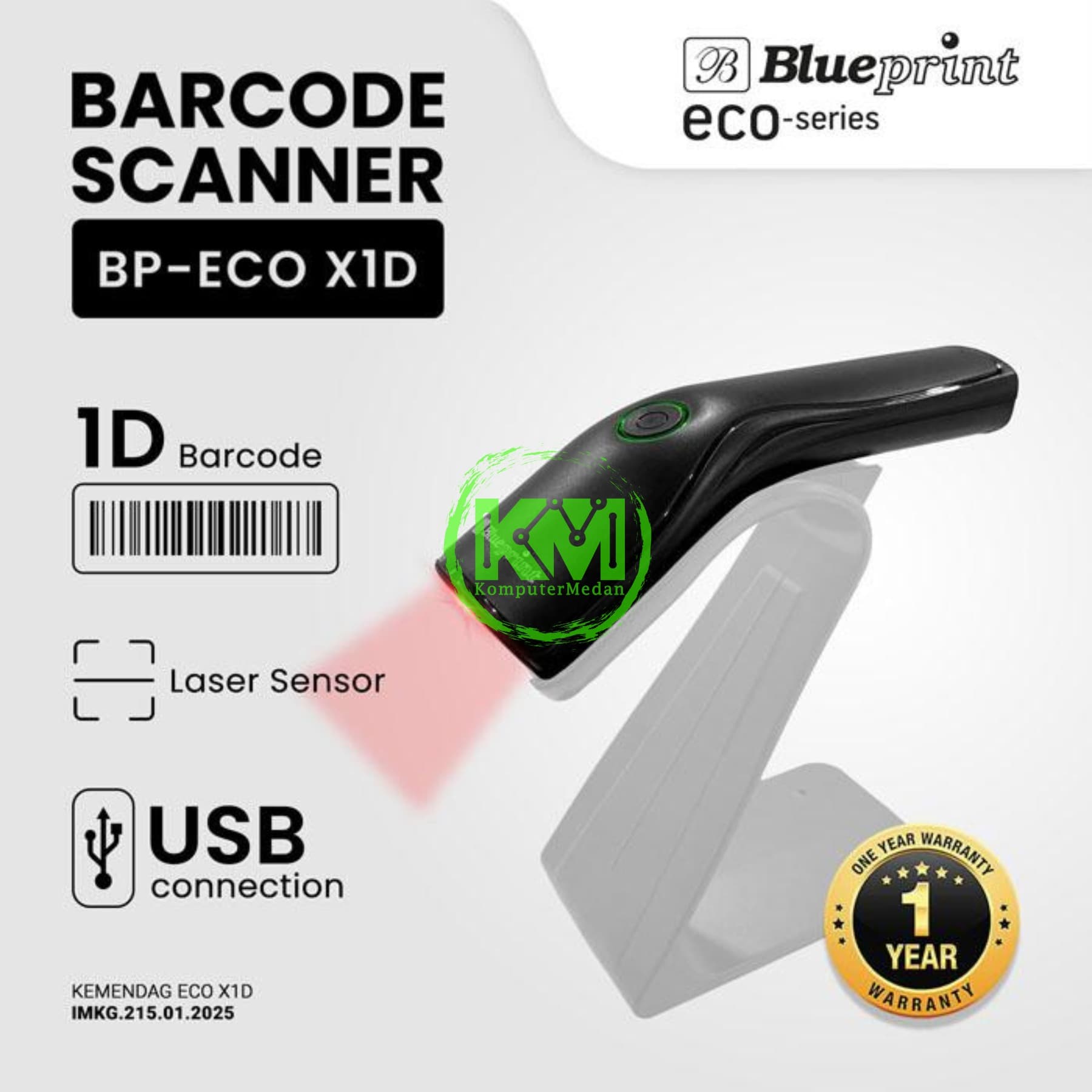 BLUEPRINT BARCODE SCANNER 1D ECO X1D (KABEL TANPA STAND) - Image 2