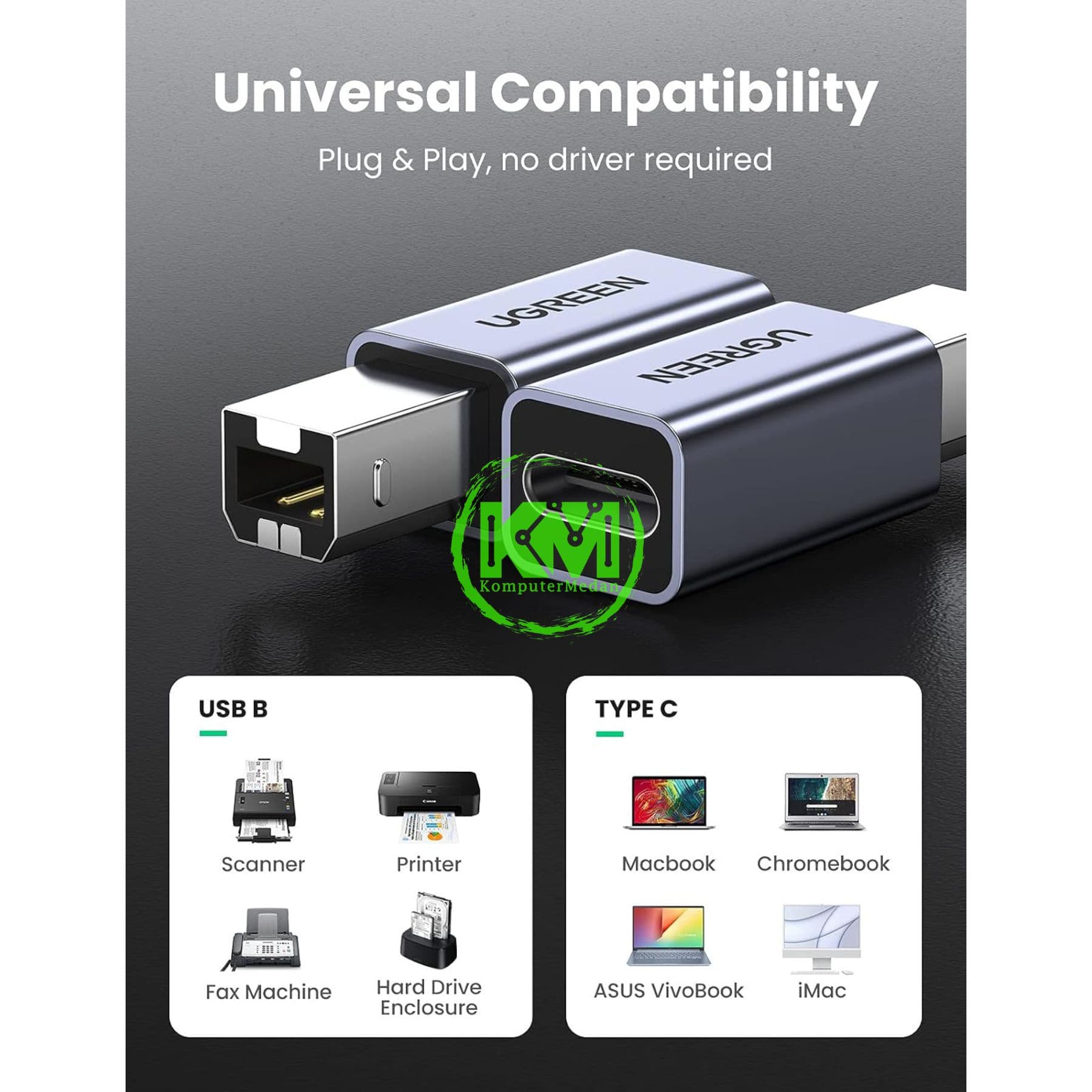 UGREEN CONVERTER C TO USB B 2.0 / 20120 - Image 9