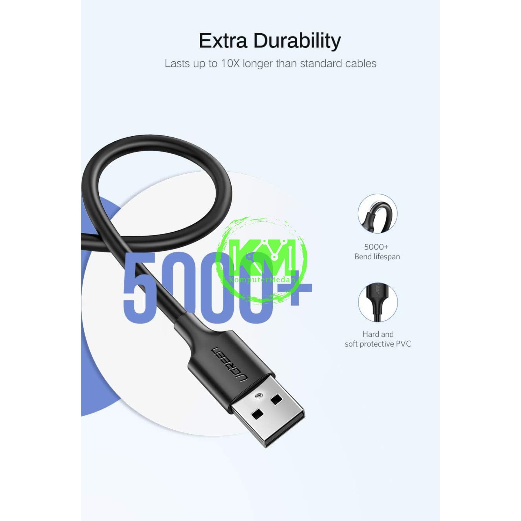 UGREEN CABLE USB 2.0 TO MICRO 1M BLACK / 60136 - Image 7