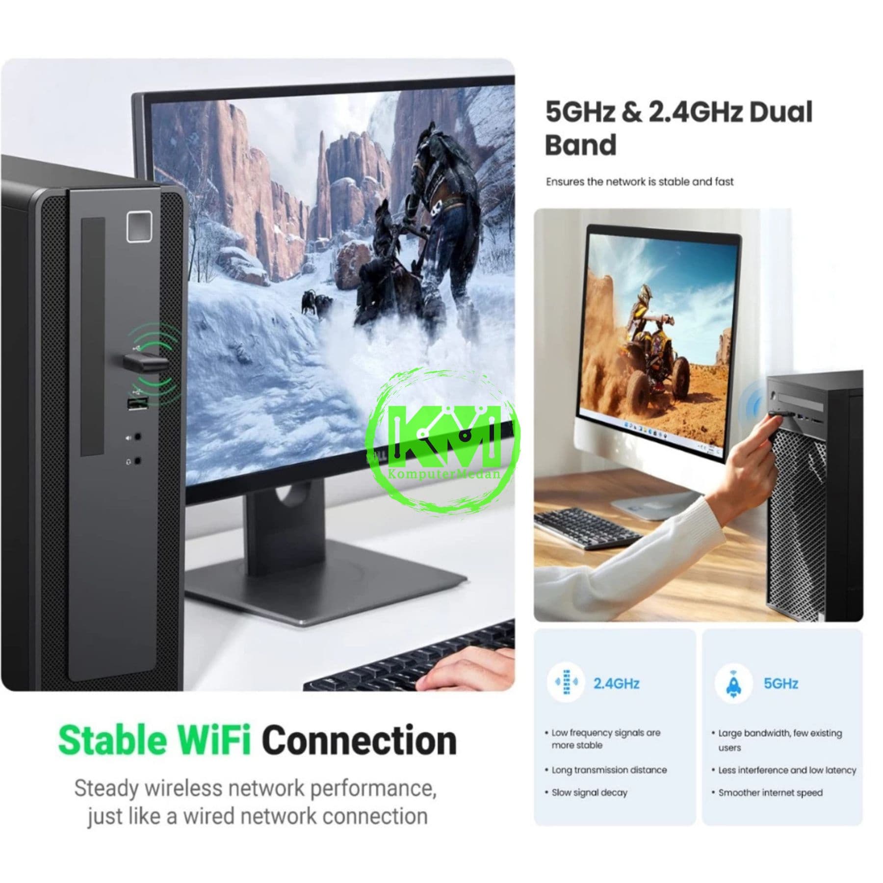 UGREEN WIRELESS AC650 USB WIFI DUAL BAND / 20204 - Image 4