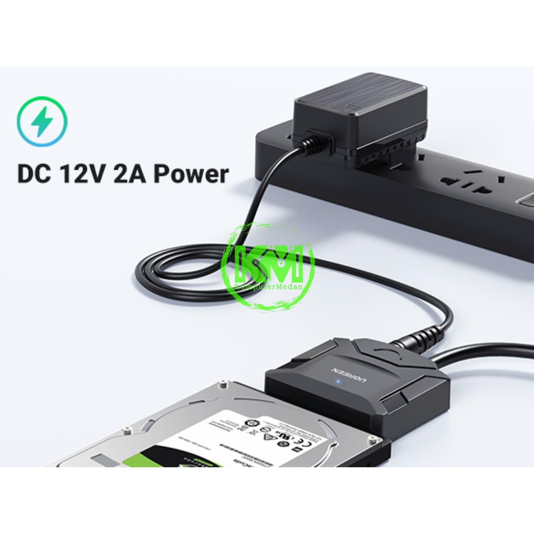 UGREEN ADAPTER USB 3.0 A TO 3.5/2.5 SATA CABLE (INCL DC 12V 2A) - CR108 PN 20611 - Image 2