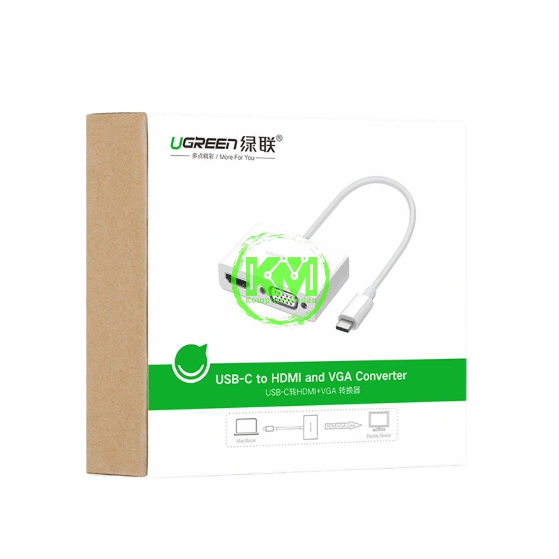 UGREEN CONVERTER TYPE-C TO HDMI + VGA WHITE / 30843 - Image 1