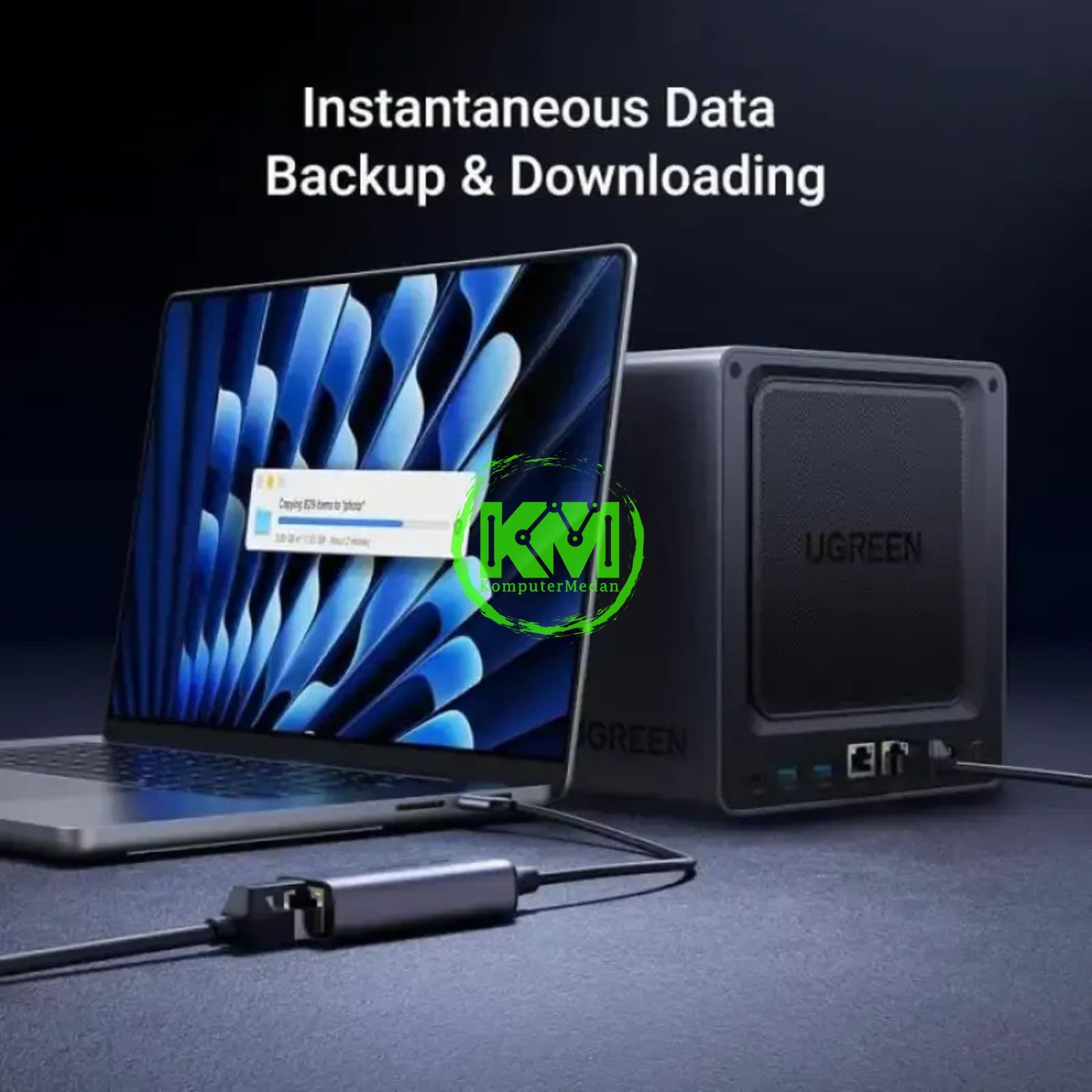 UGREEN ETHERNET ADAPTER USB C BLACK / 15633 - Image 4