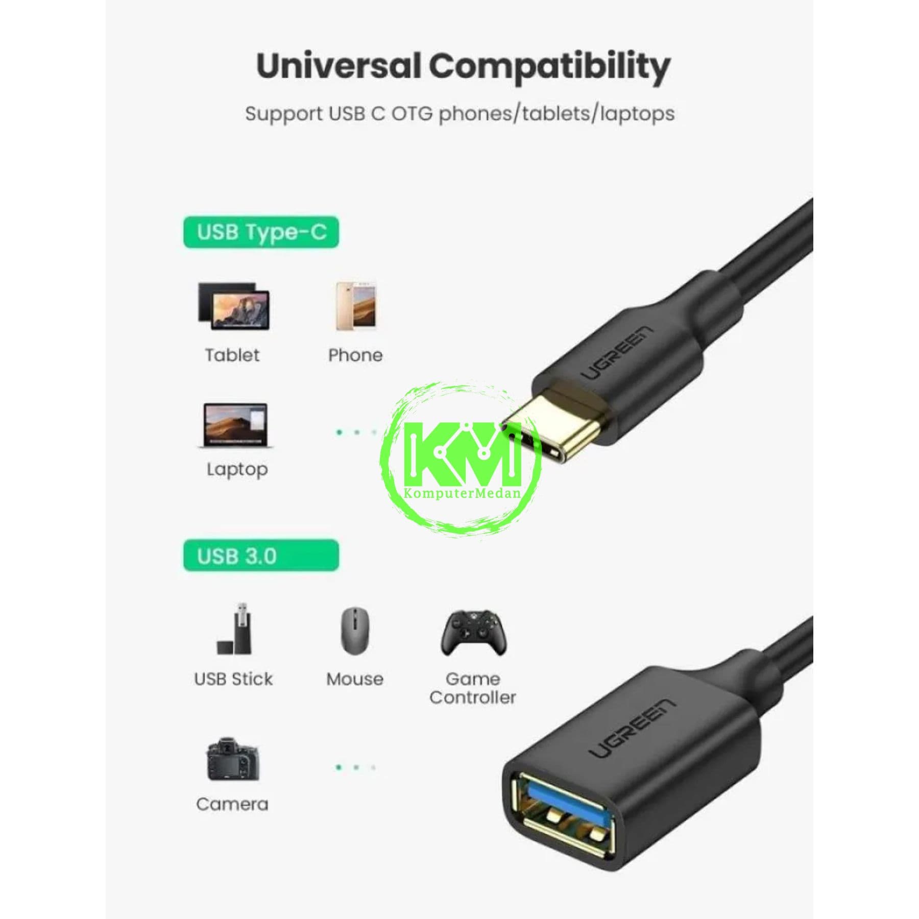 UGREEN OTG C TO USB BLACK / 30701 - Image 5