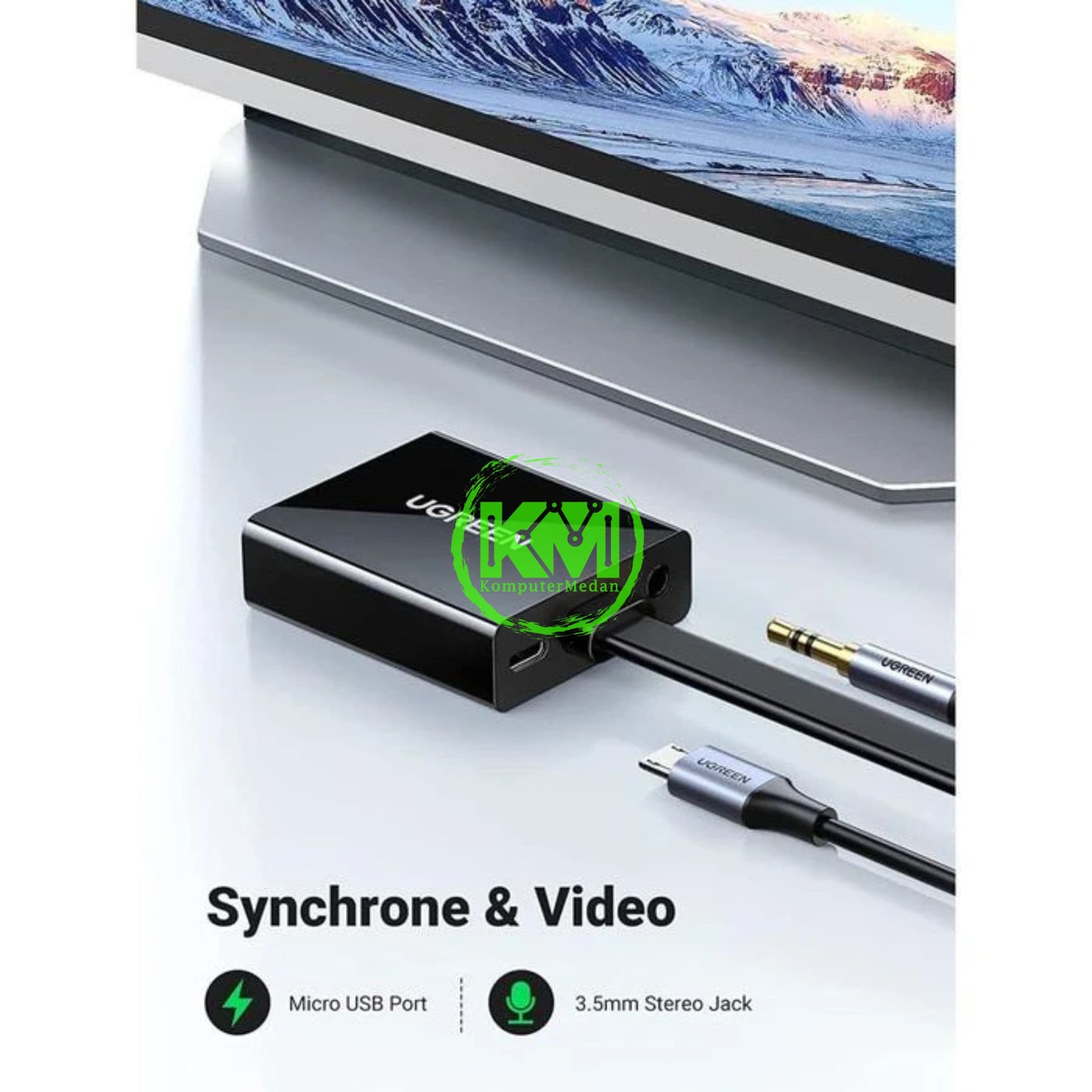 UGREEN CONVERTER HDMI TO VGA BLACK / 40248 - Image 3