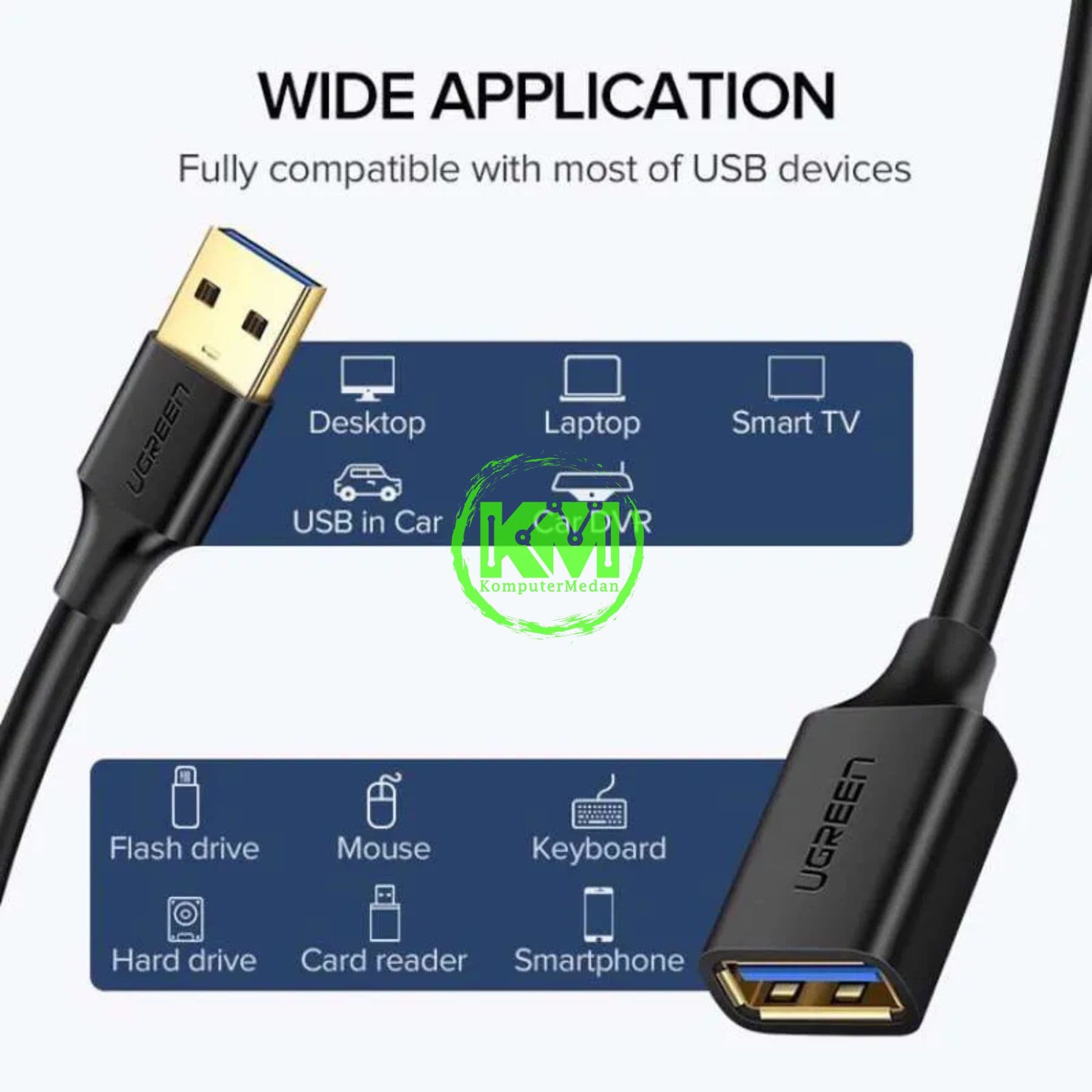 UGREEN CABLE EXTENSION 3M BLACK / 30127 - Image 6