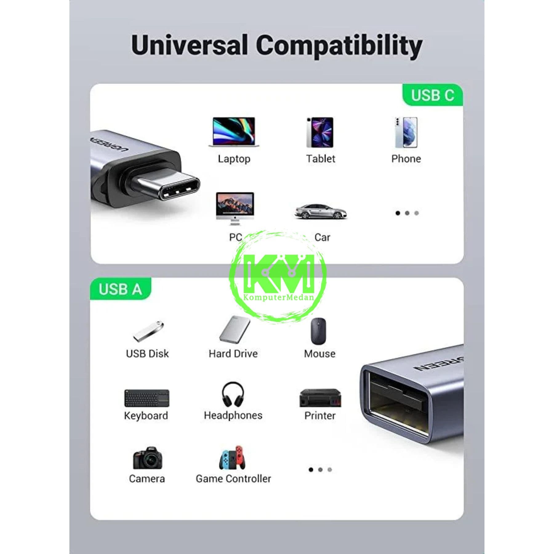 UGREEN CONVERTER C TO USB SPACE GRAY / 50283 - Image 6
