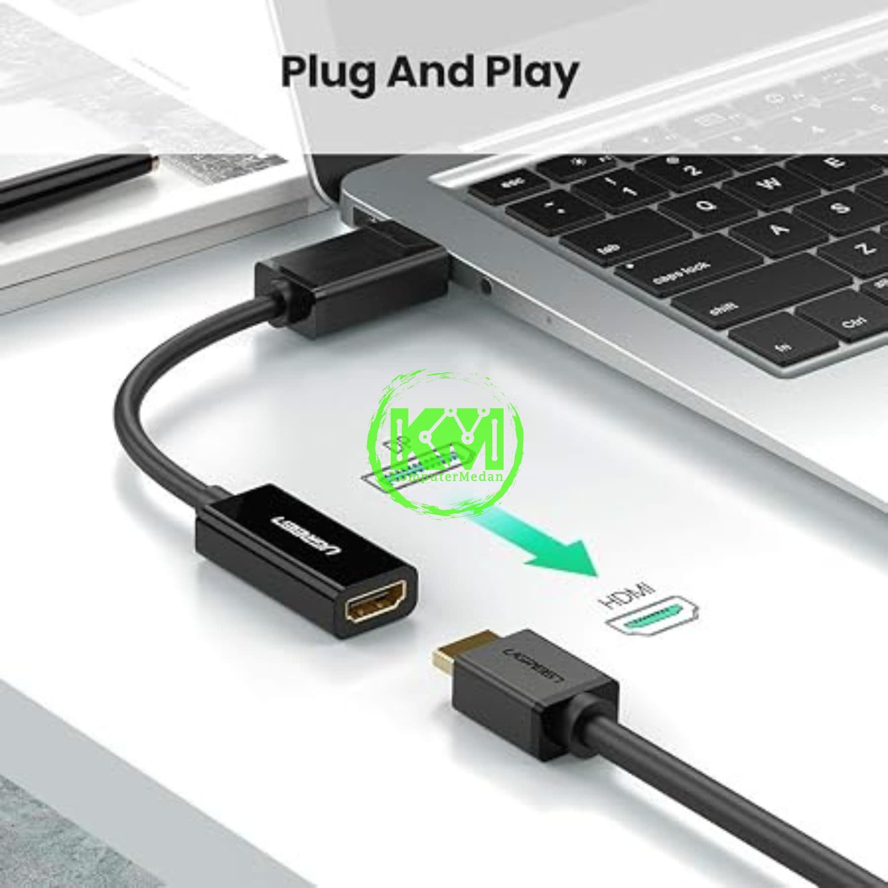 UGREEN DISPLAY PORT (M) TO HDMI (F) CONVERTER 4K*2K@30HZ - MM137 PN 40363 - Image 4