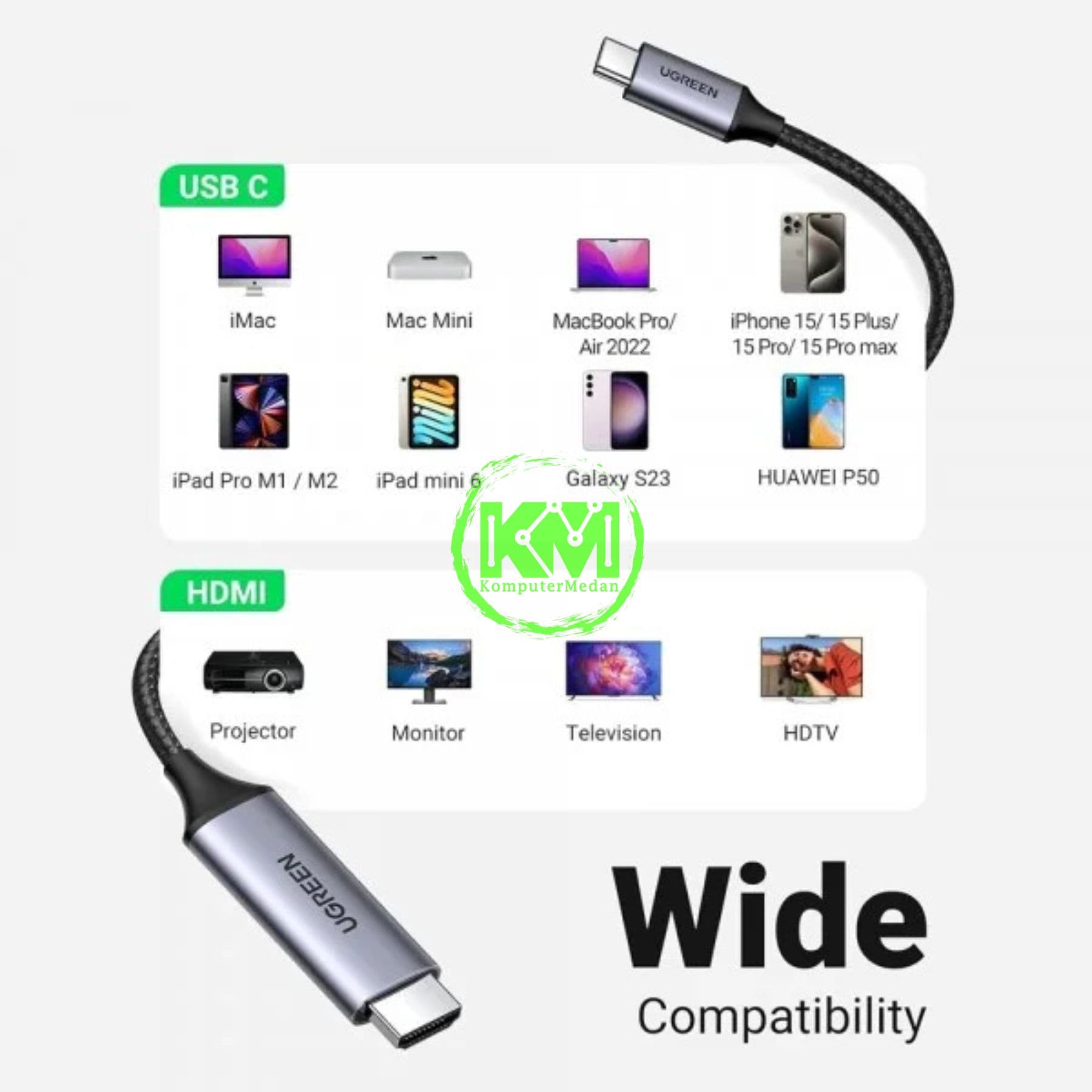 UGREEN USB-C MALE TO HDMI MALE 1.5M / 50570 - Image 4