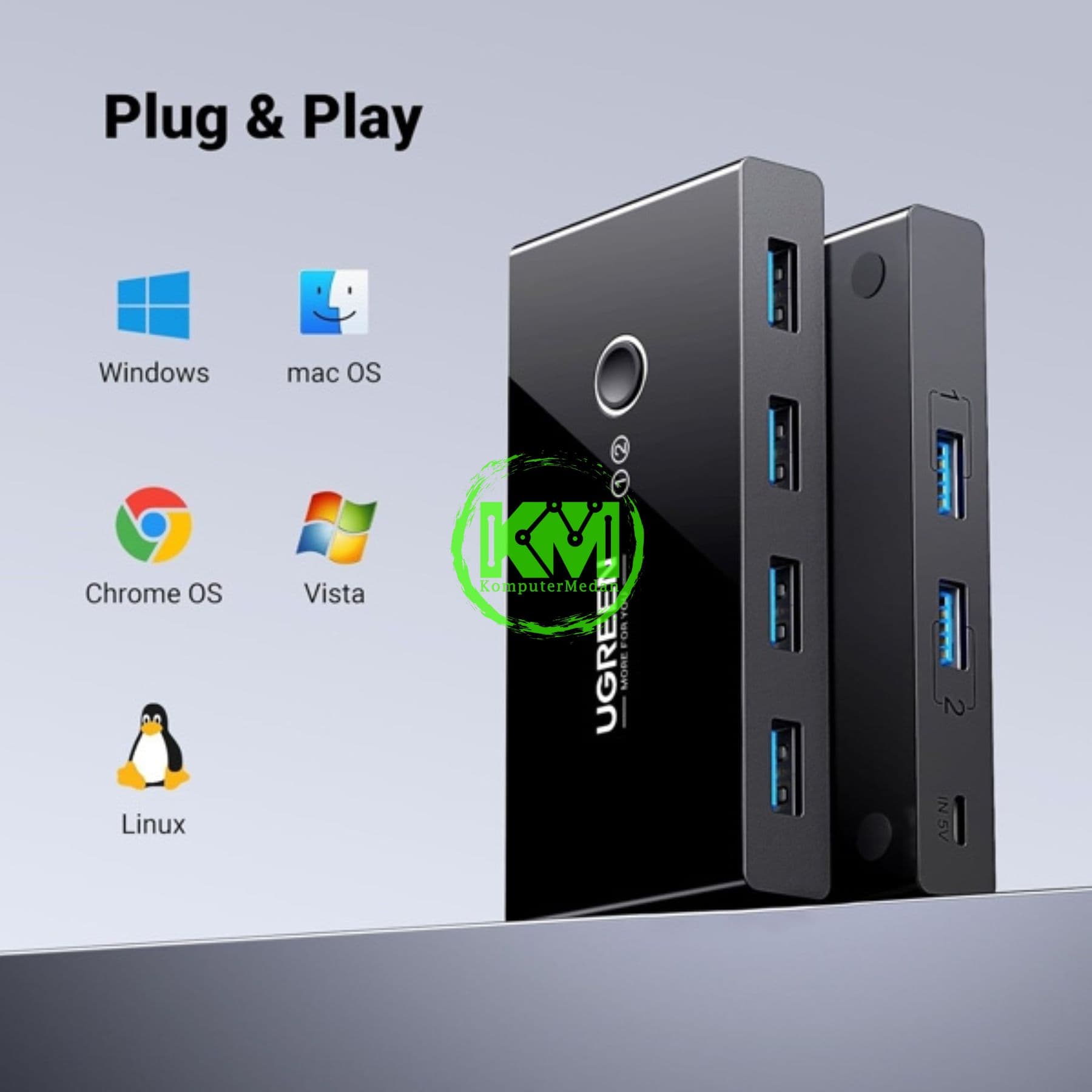 UGREEN SHARING SWITCH BOX USB 3.0 (2 IN 4 OUT) / 30768 - Image 3