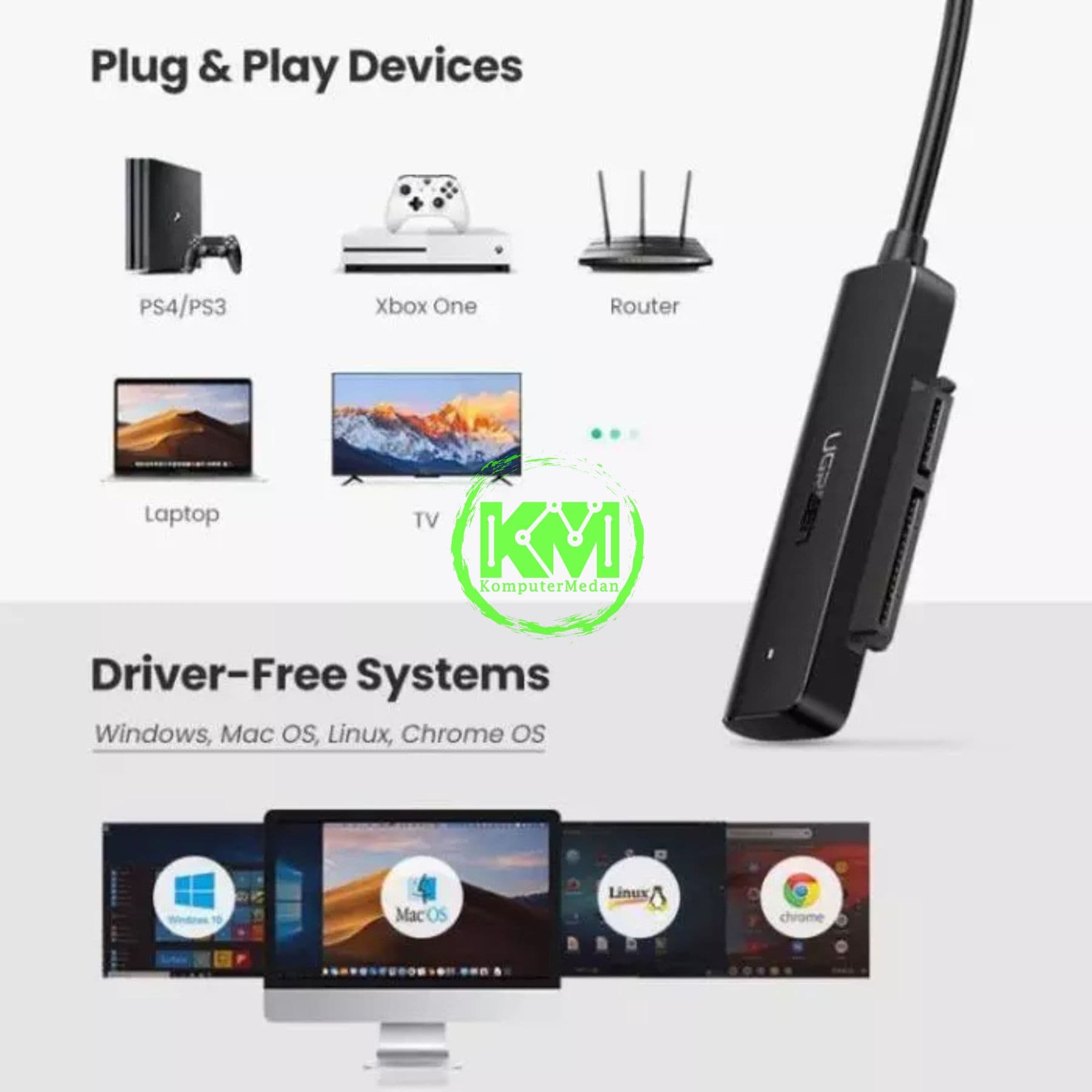 UGREEN CONVERTER USB TO 2.5INCH SATA 50CM / 70609 - Image 5