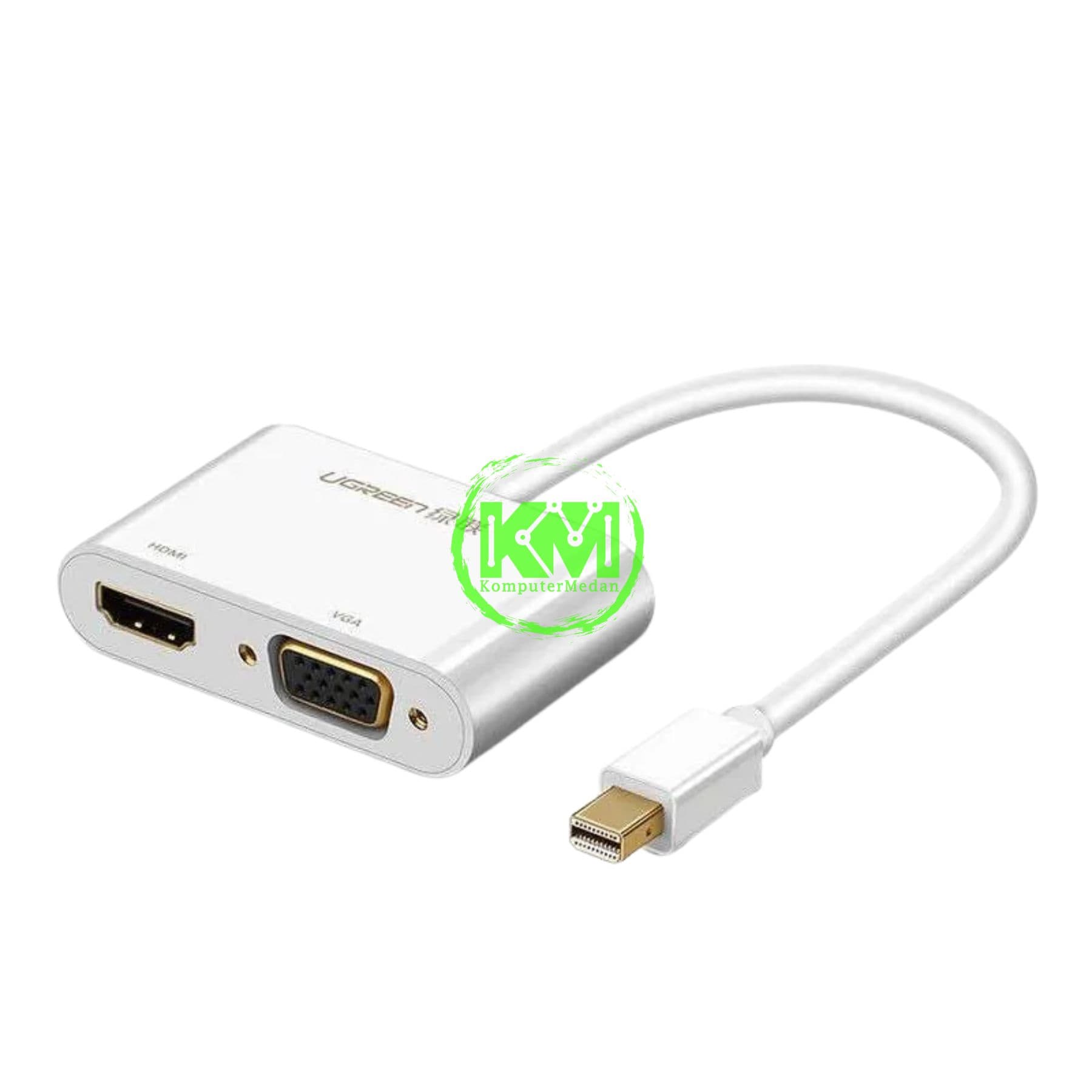 UGREEN CONVERTER MINI DP TO HDMI+VGA M/F WHITE / 20421 - Image 2