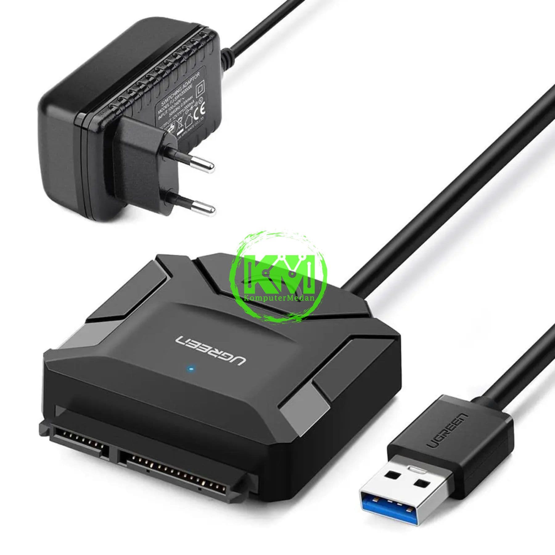 UGREEN ADAPTER USB 3.0 A TO 3.5/2.5 SATA CABLE (INCL DC 12V 2A) - CR108 PN 20611