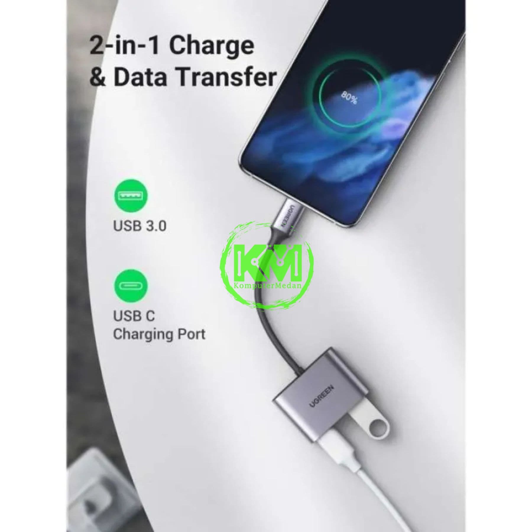 UGREEN CONVERTER C TO USB 3.0 + C / 70308 - Image 2