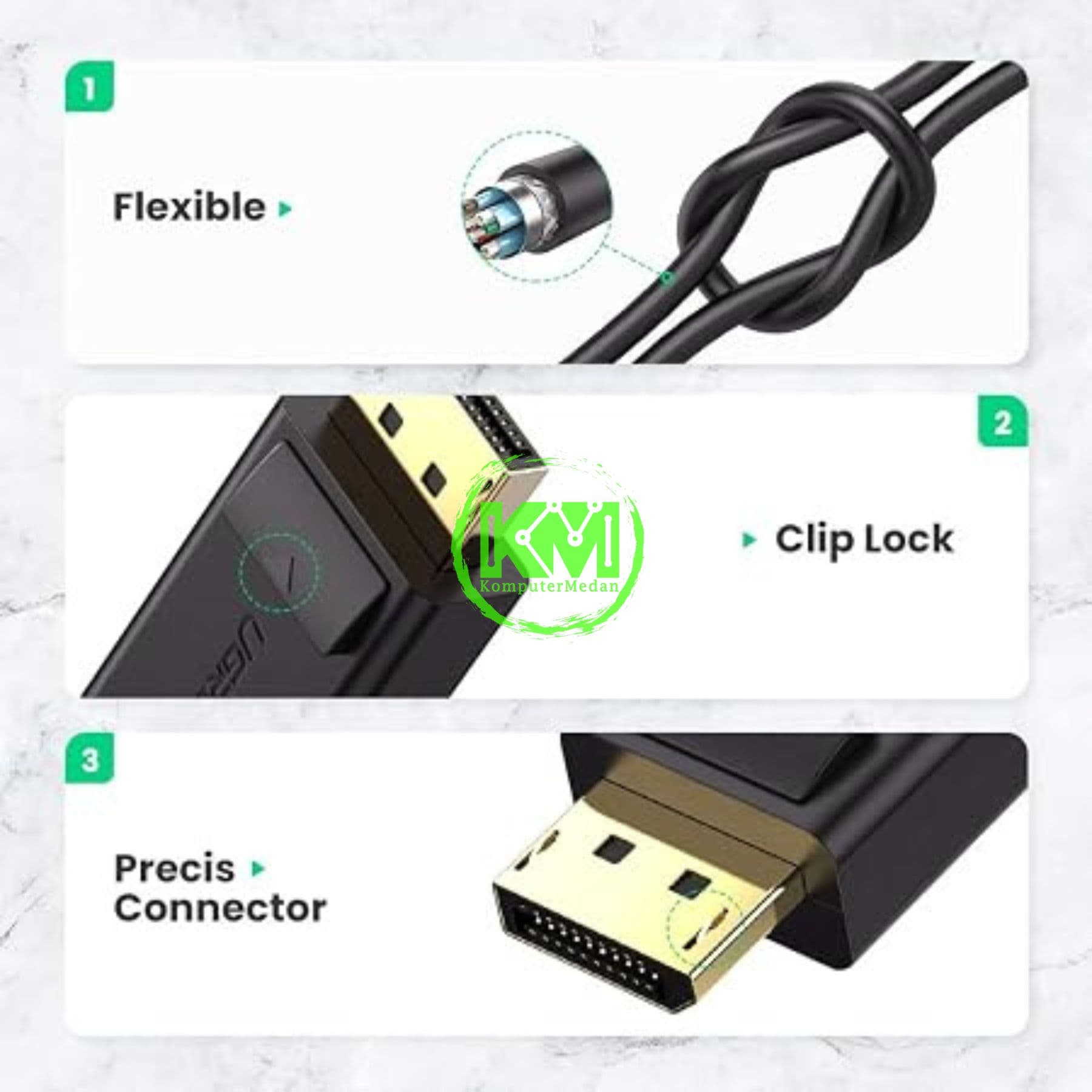UGREEN DISPLAY PORT (M) TO HDMI (F) CONVERTER 4K*2K@30HZ - MM137 PN 40363 - Image 3