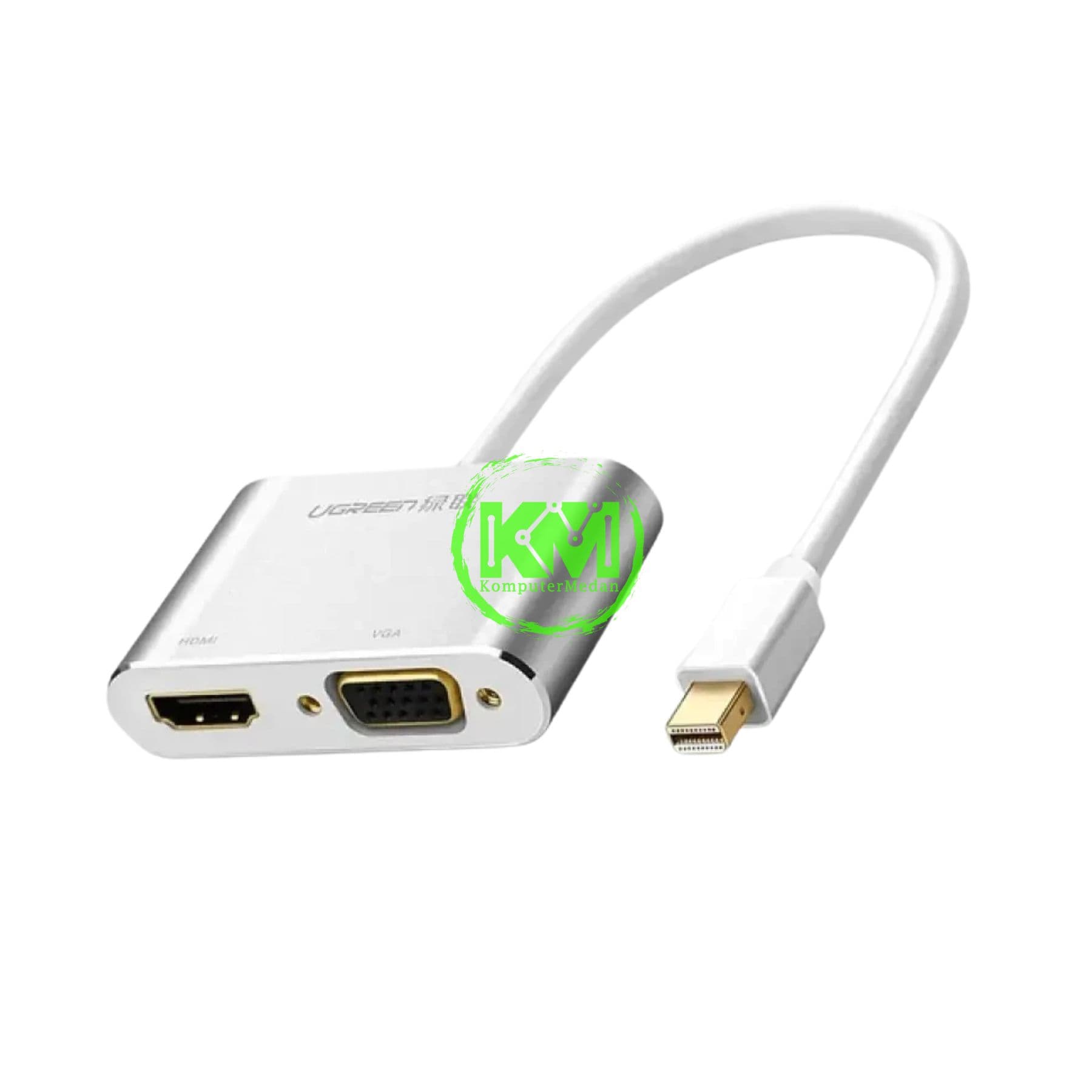 UGREEN CONVERTER MINI DP TO HDMI+VGA M/F WHITE / 20421