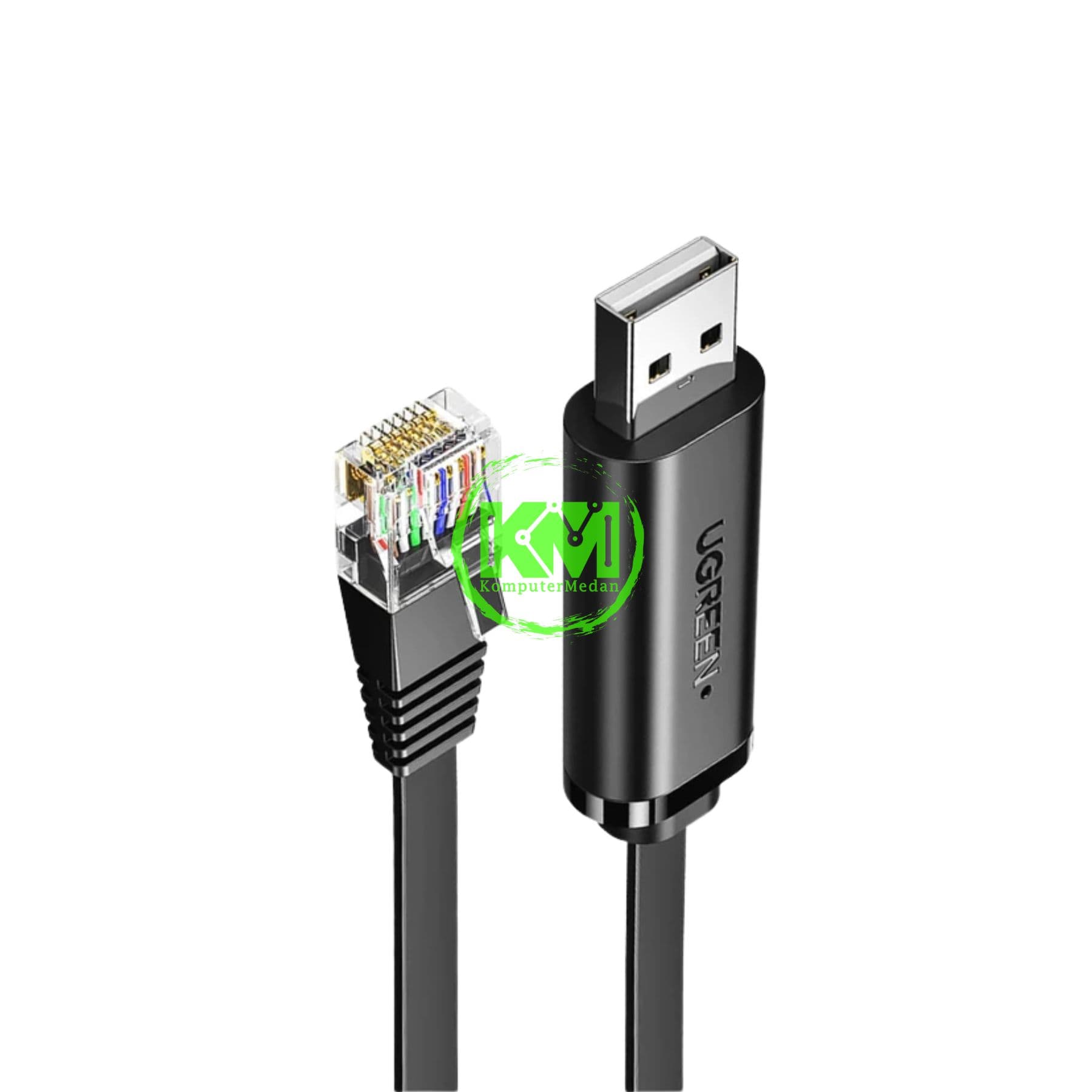 UGREEN CABLE CONSOLE USB TO RJ45 1.5M FLAT BLACK / 50773 - Image 2