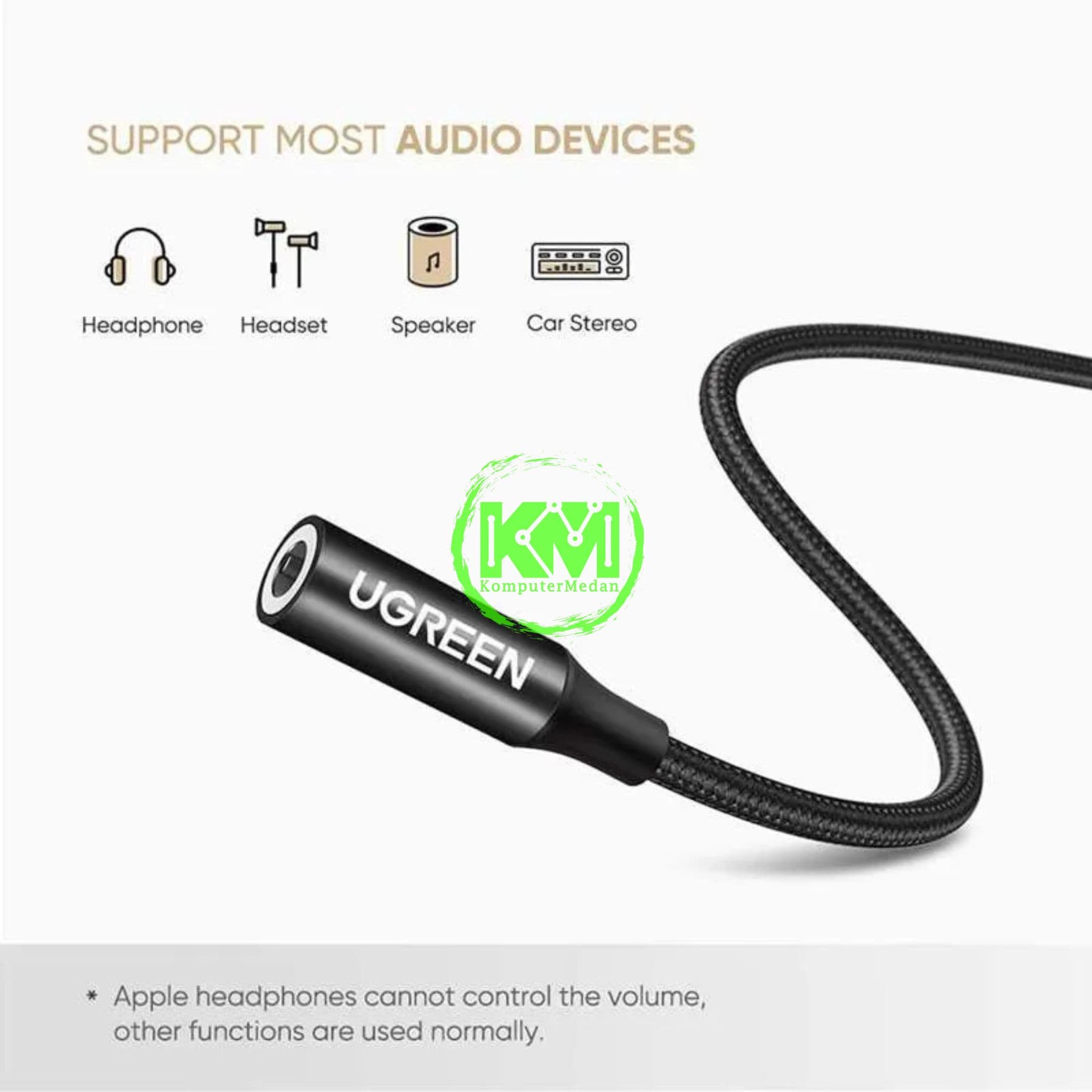 UGREEN SPLITTER AUDIO C TO 3.5MM NON DAC 10CM BLACK - PN 70858 - Image 4
