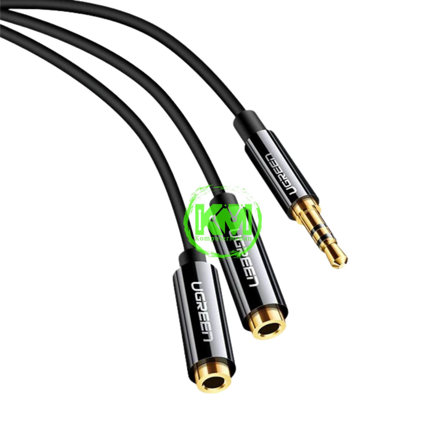 UGREEN SPLITTER 3.5MM AUX STEREO CABLE 20CM BLACK / 10532