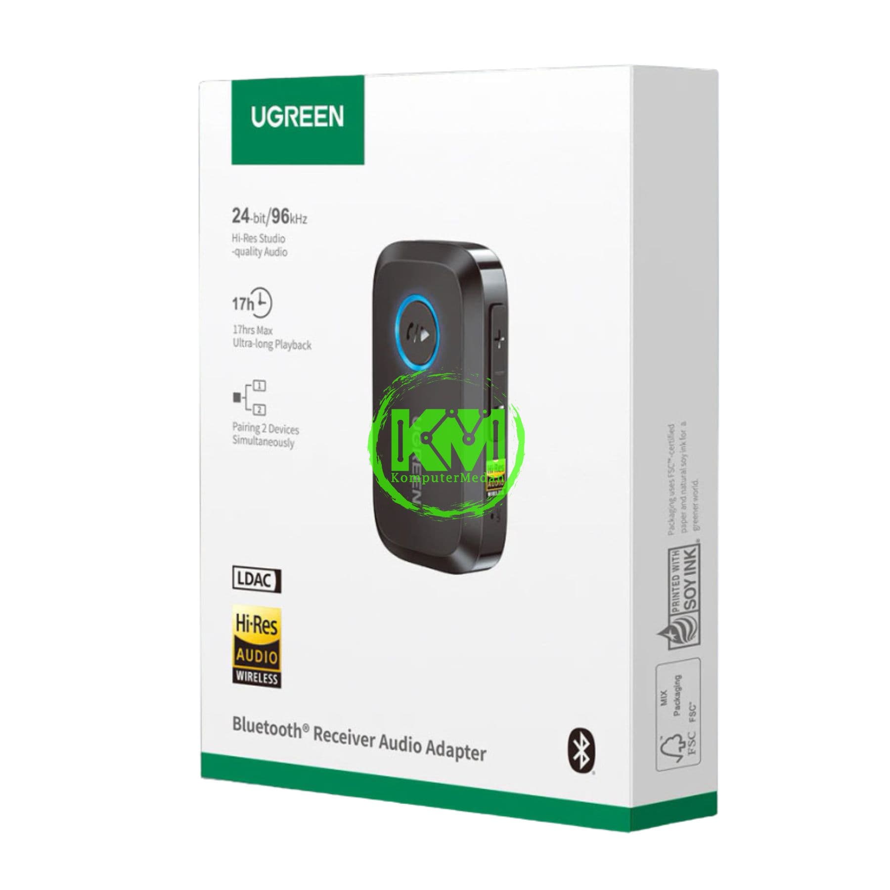 UGREEN CAR BLUETOOTH 6.0 HIRES AUDIO RECEIVER / 55546 - Image 1