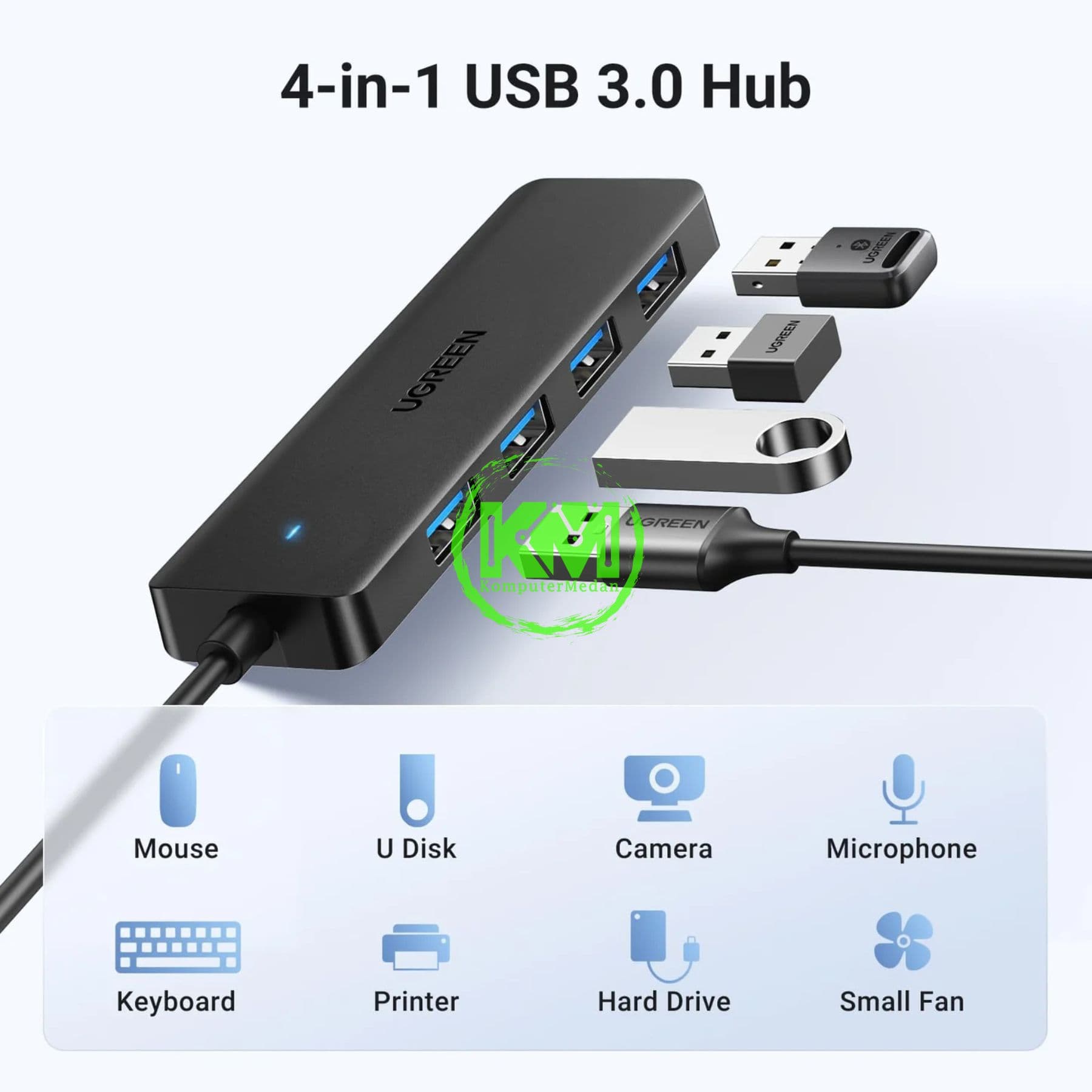 UGREEN ADAPTER HUB USB 3.0 4 IN 1 / 25851 - Image 5