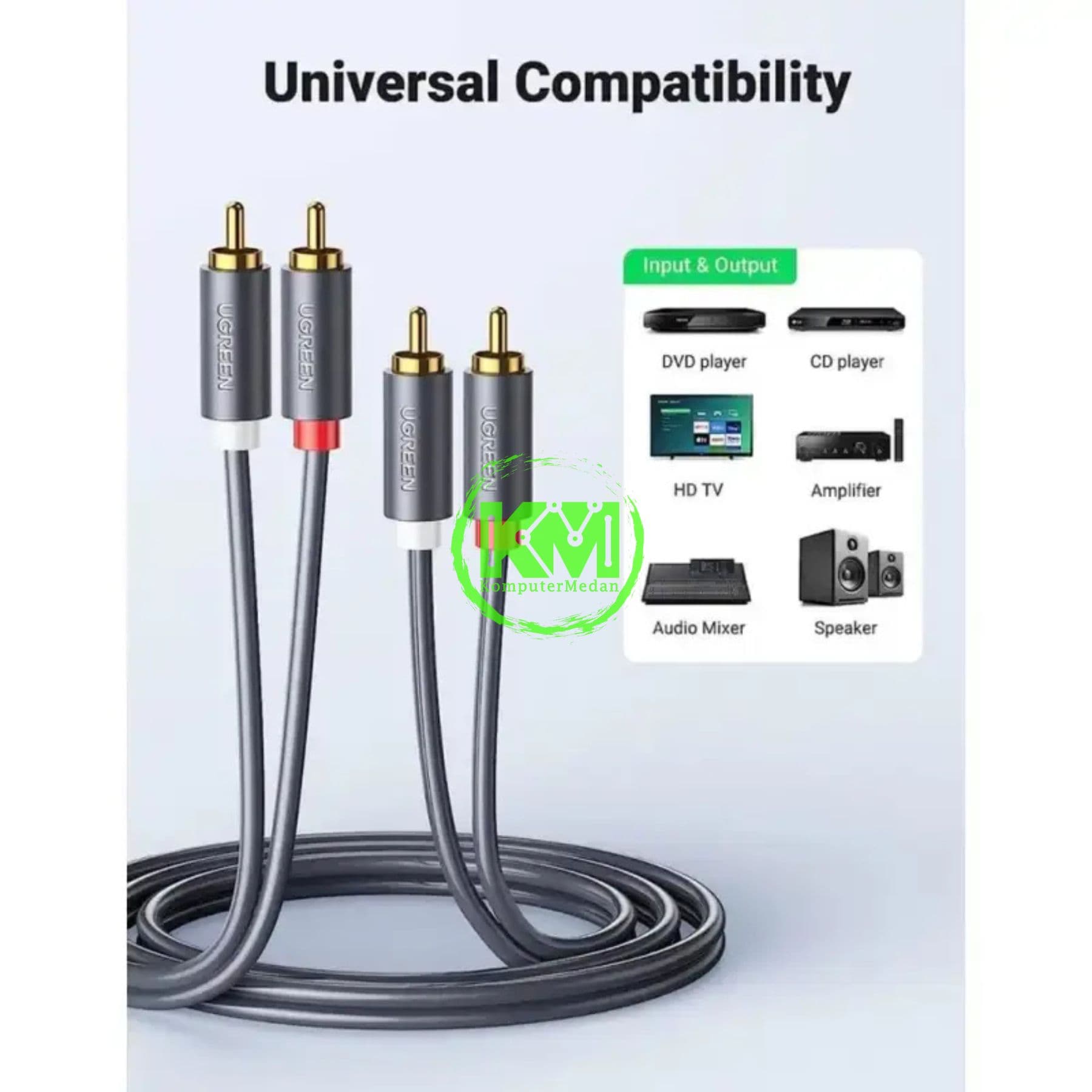 UGREEN CABLE AUDIO DUAL RCA M/M 1M / 30747 - Image 5