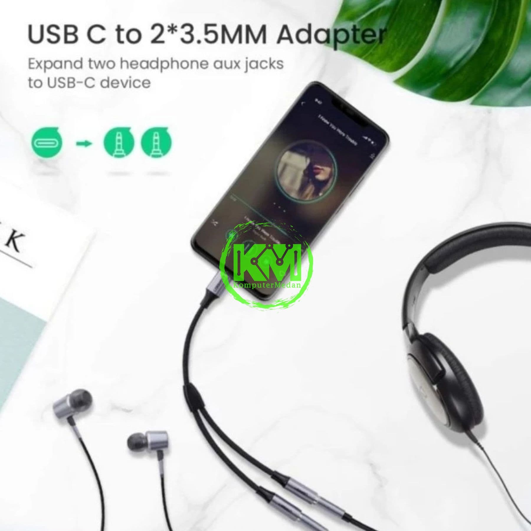 UGREEN CABLE AUDIO-C TO JACK 3.5MM 25CM SILVER - PN 30732 - Image 2
