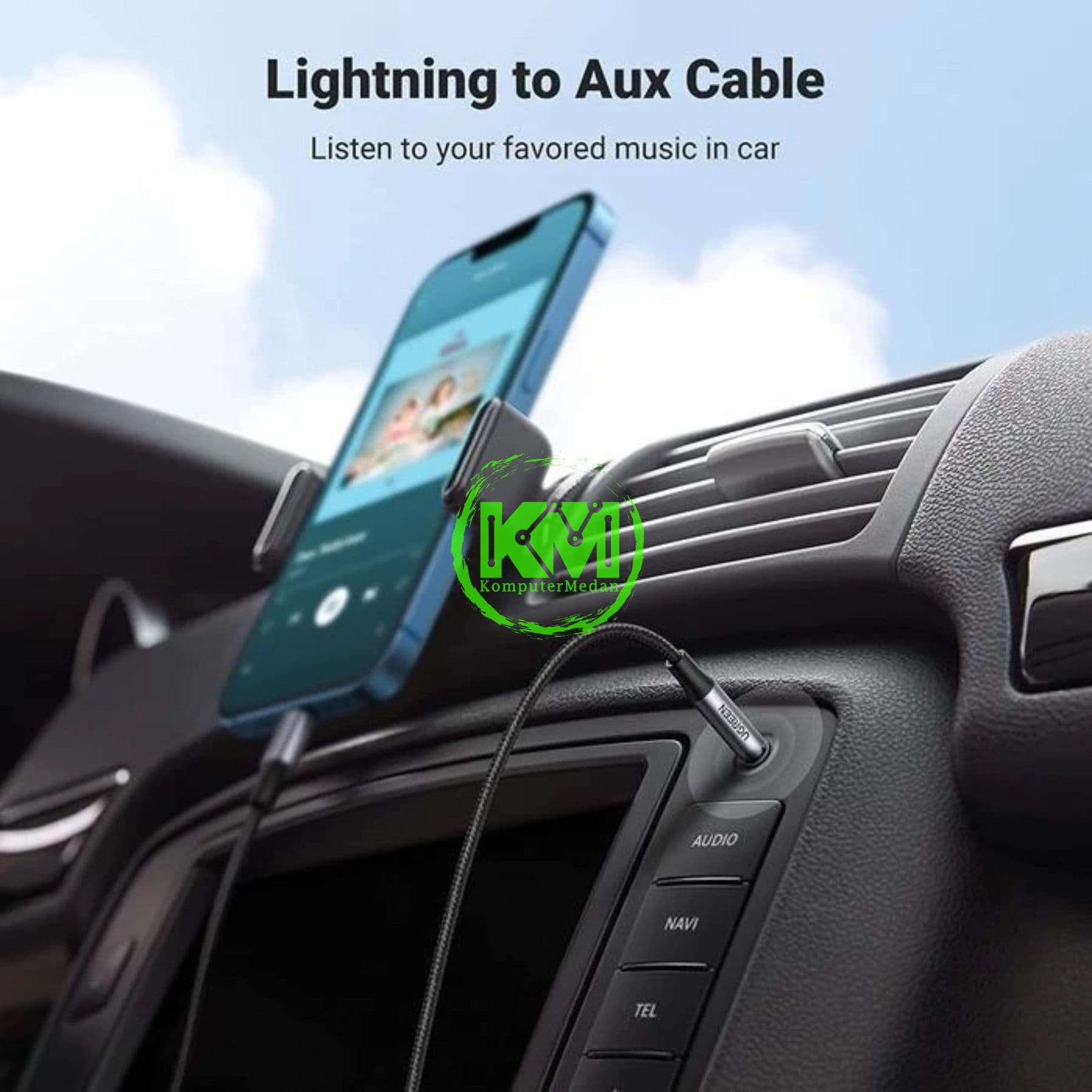 UGREEN CABLE AUX LIGHTNING TO 3.5MM 1M BLACK - PN 70509 - Image 3