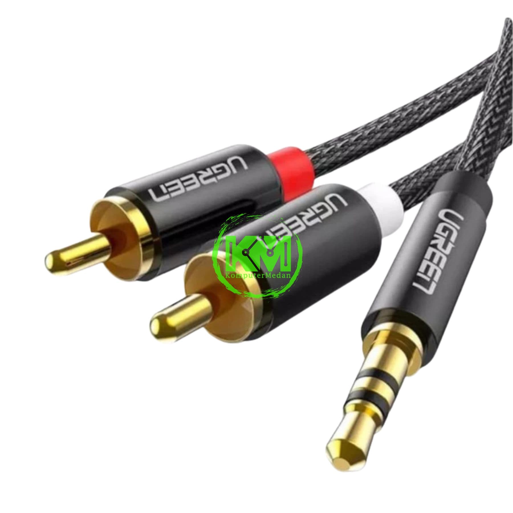 UGREEN CABLE 3.5M PLUG TO 2RCA MALE 3M BLACK / 10590 - Image 2
