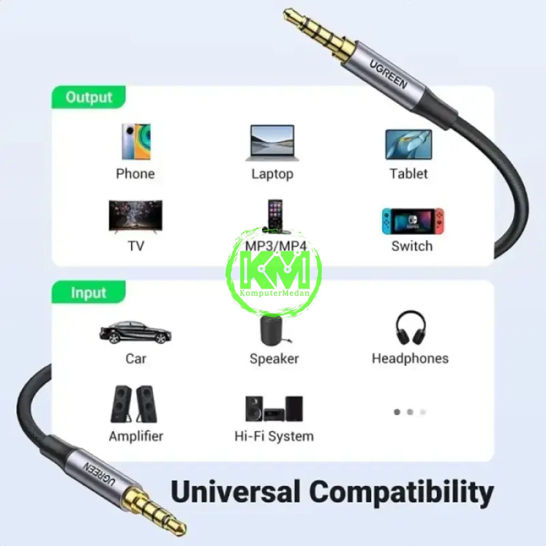 UGREEN CABLE AUDIO 4-POLE 3.5MM M/M 1M / 10648 - Image 5