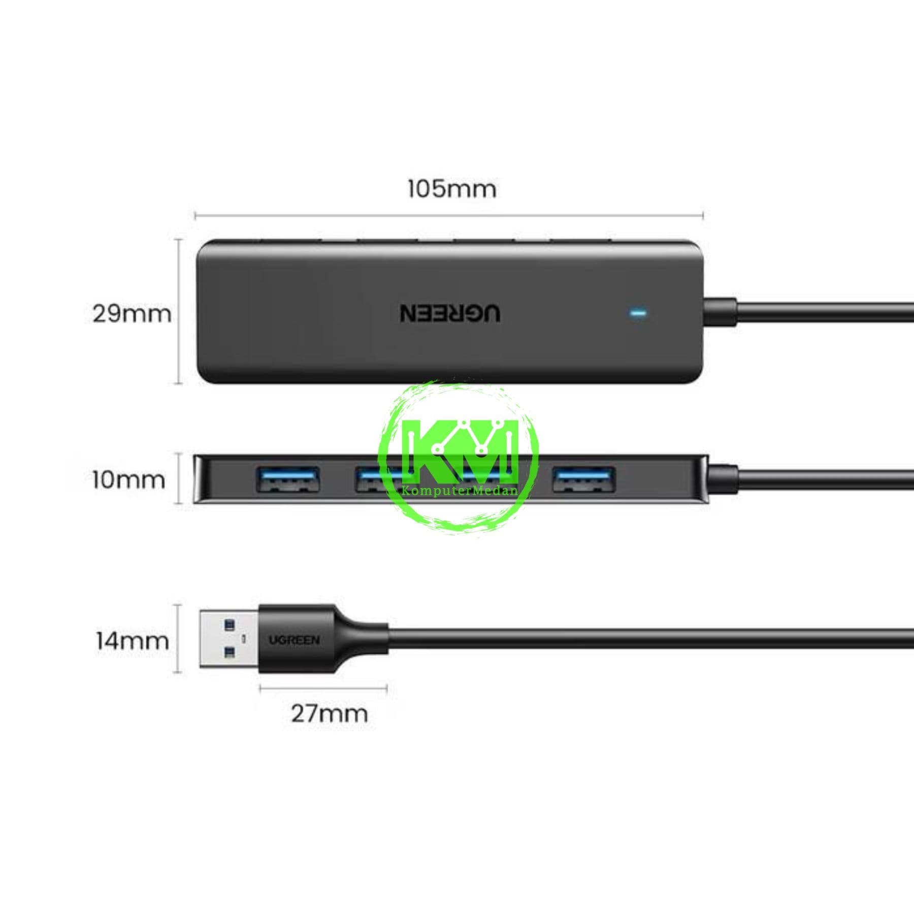 UGREEN ADAPTER HUB USB 3.0 4 IN 1 / 25851 - Image 7
