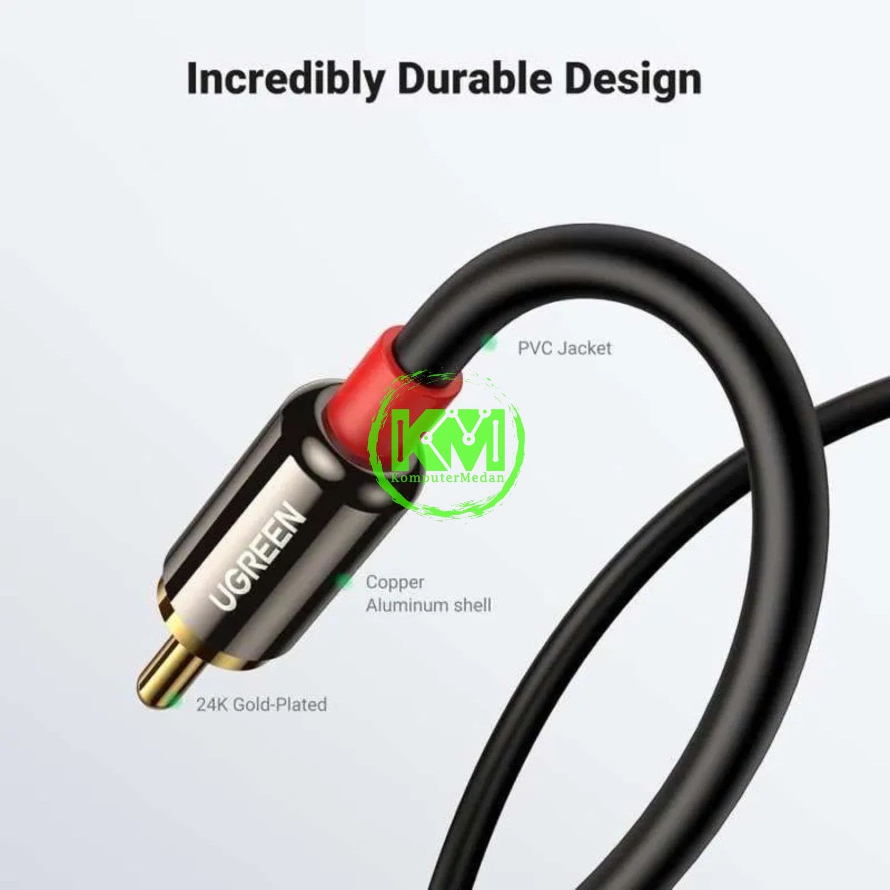 UGREEN CABLE AUDIO 2RCA TO JACK 3.5MM M/F 1M / 10588 - Image 3