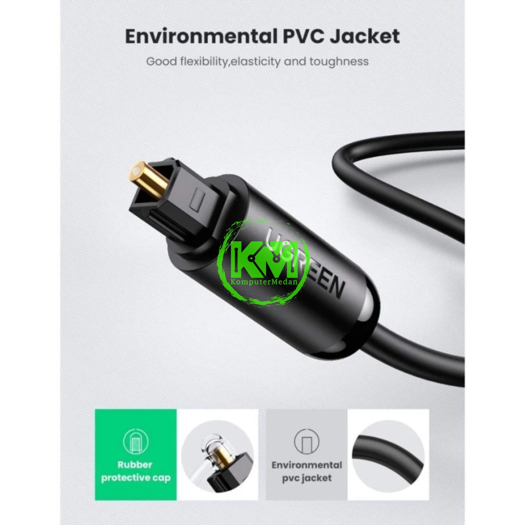 UGREEN CABLE TOSLINK OPTICAL AUDIO 3M BLACK / 70893 - Image 3